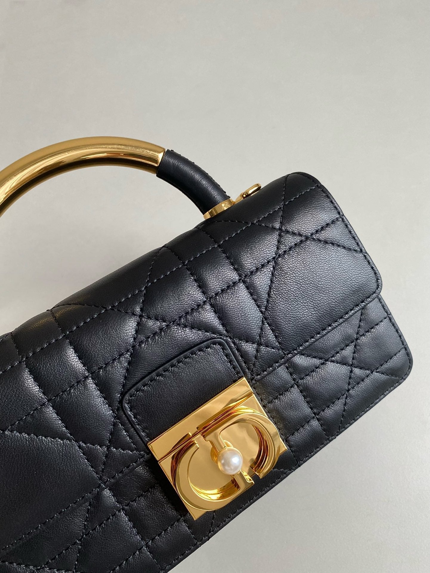 Luxury DiorMINI ANGE 20 BAG IN BLACK CALFSKIN