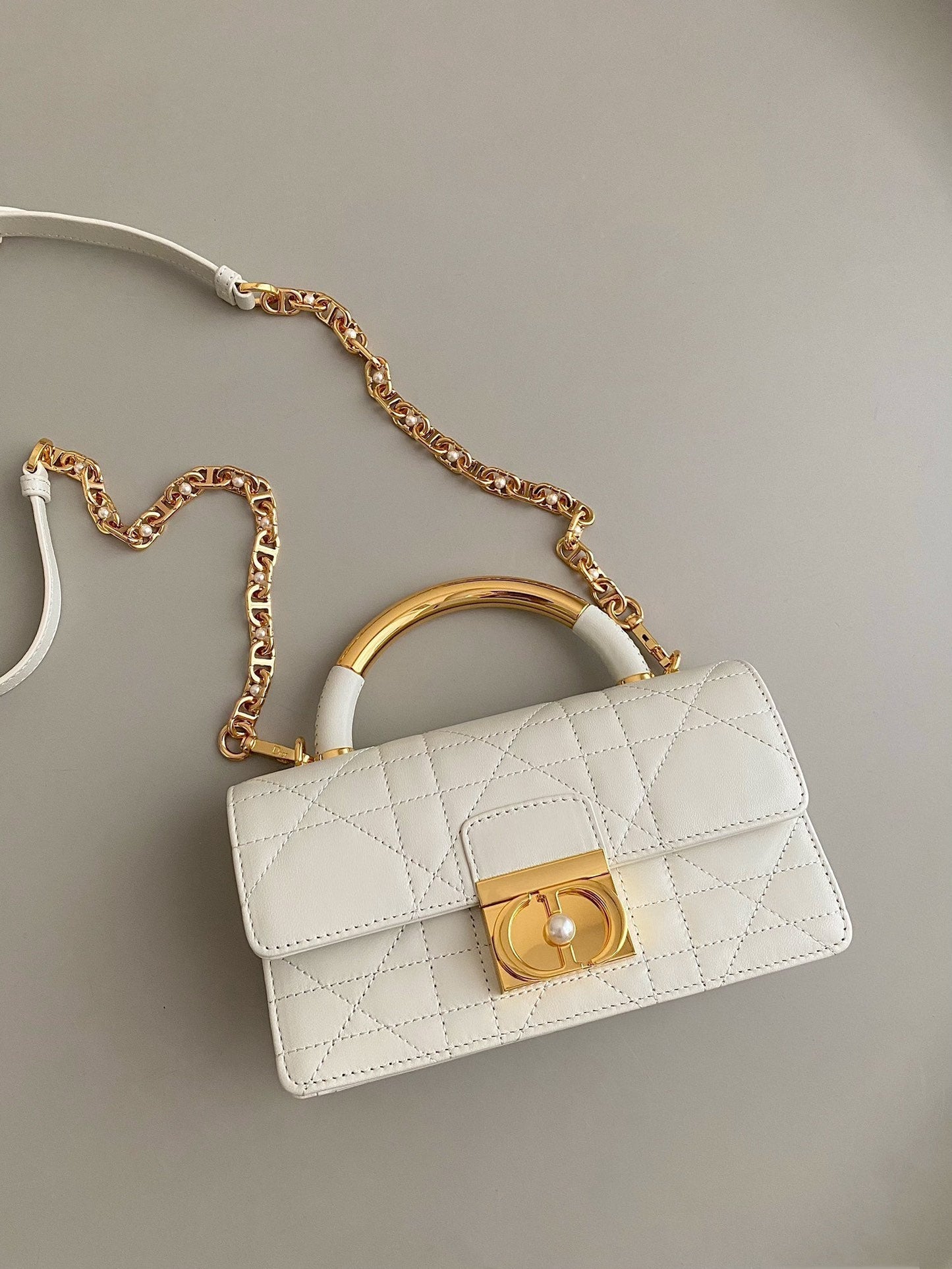 Luxury DiorMINI ANGE 20 BAG IN WHITE CALFSKIN