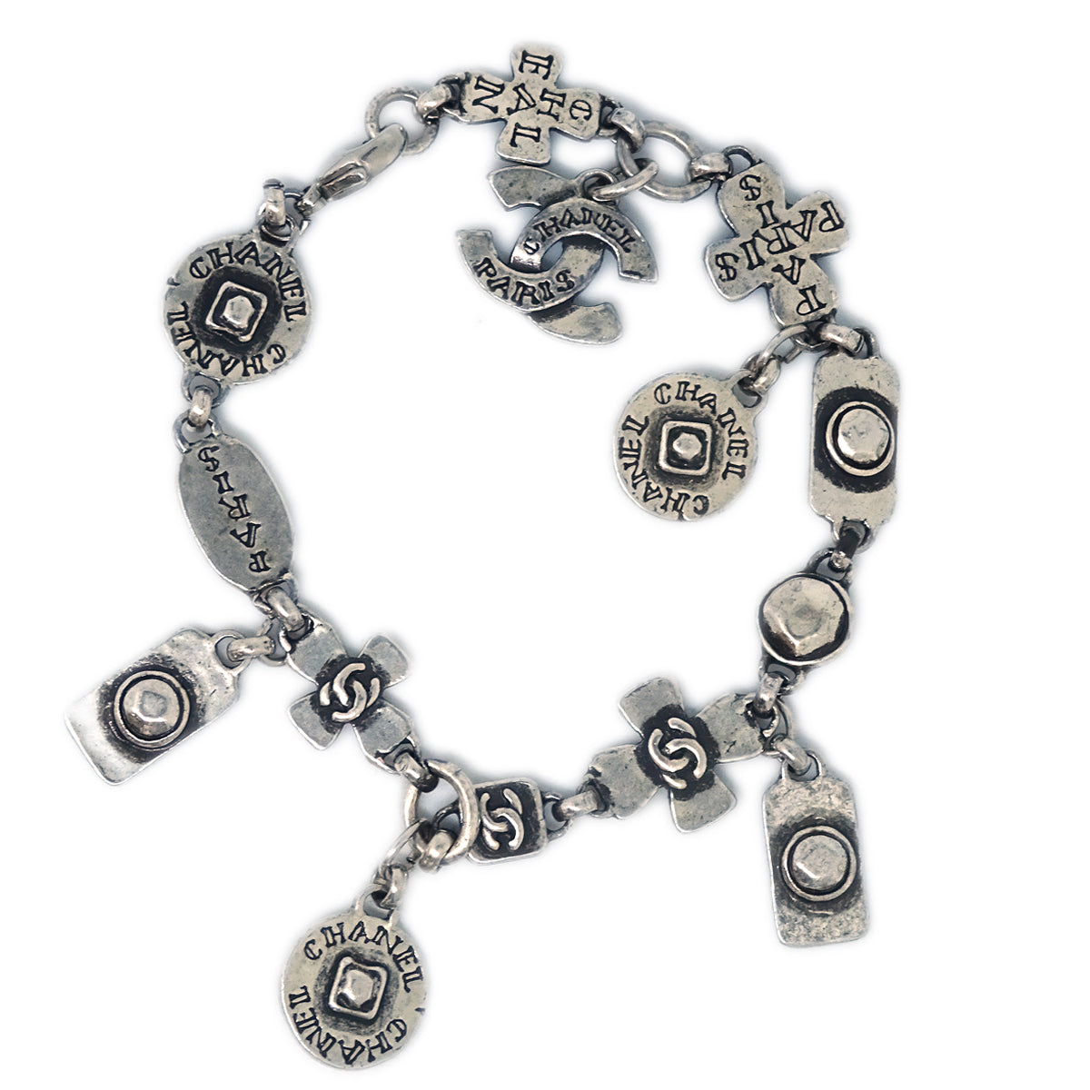 Luxury Chanel Silver Chain Cambon Bracelet 99A
