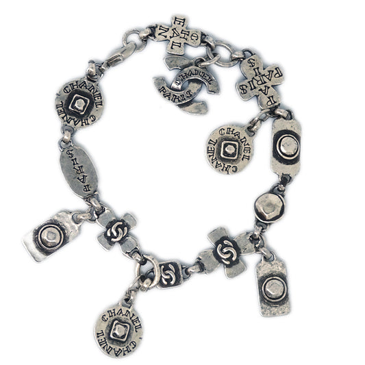 Luxury Chanel Silver Chain Cambon Bracelet 99A