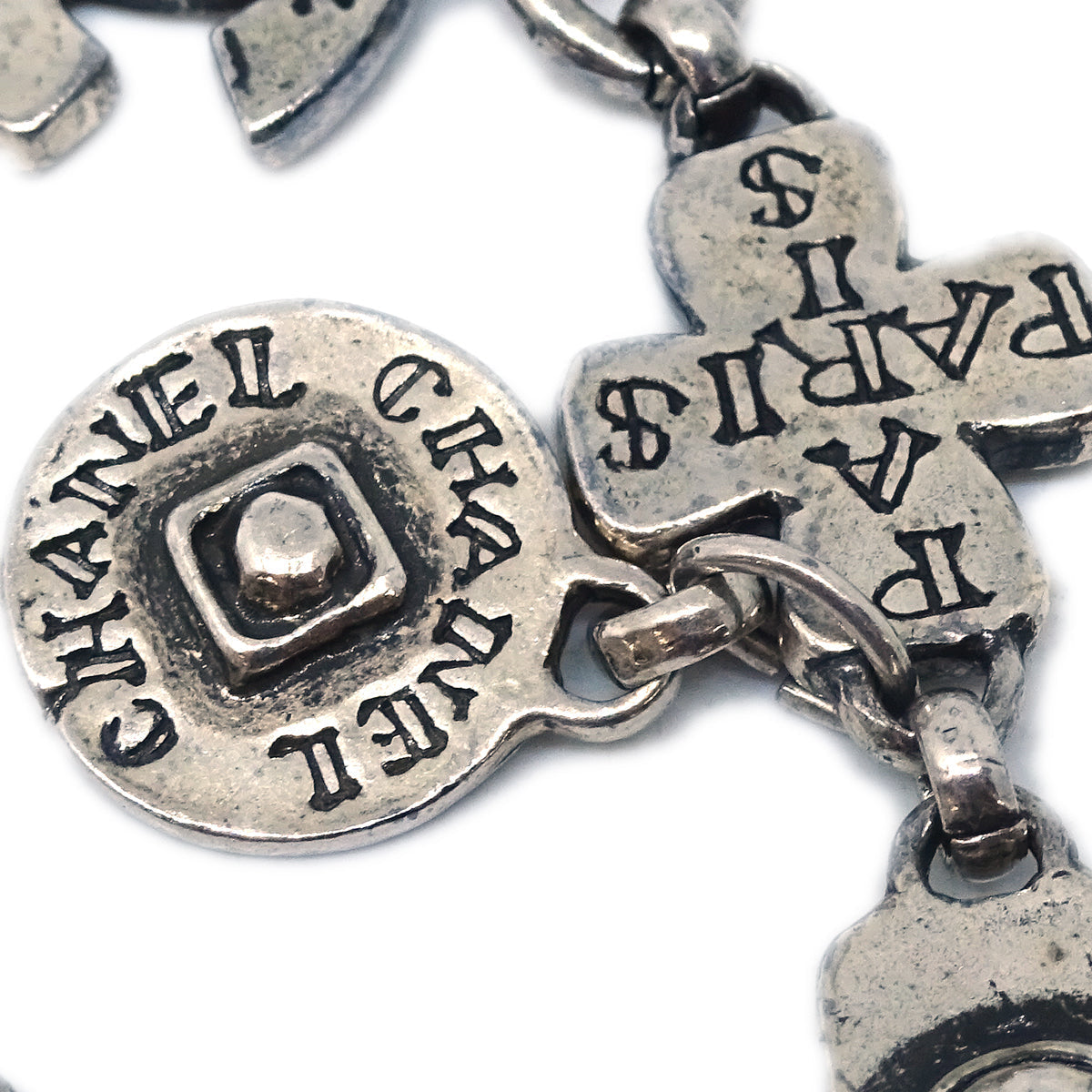 Luxury Chanel Silver Chain Cambon Bracelet 99A