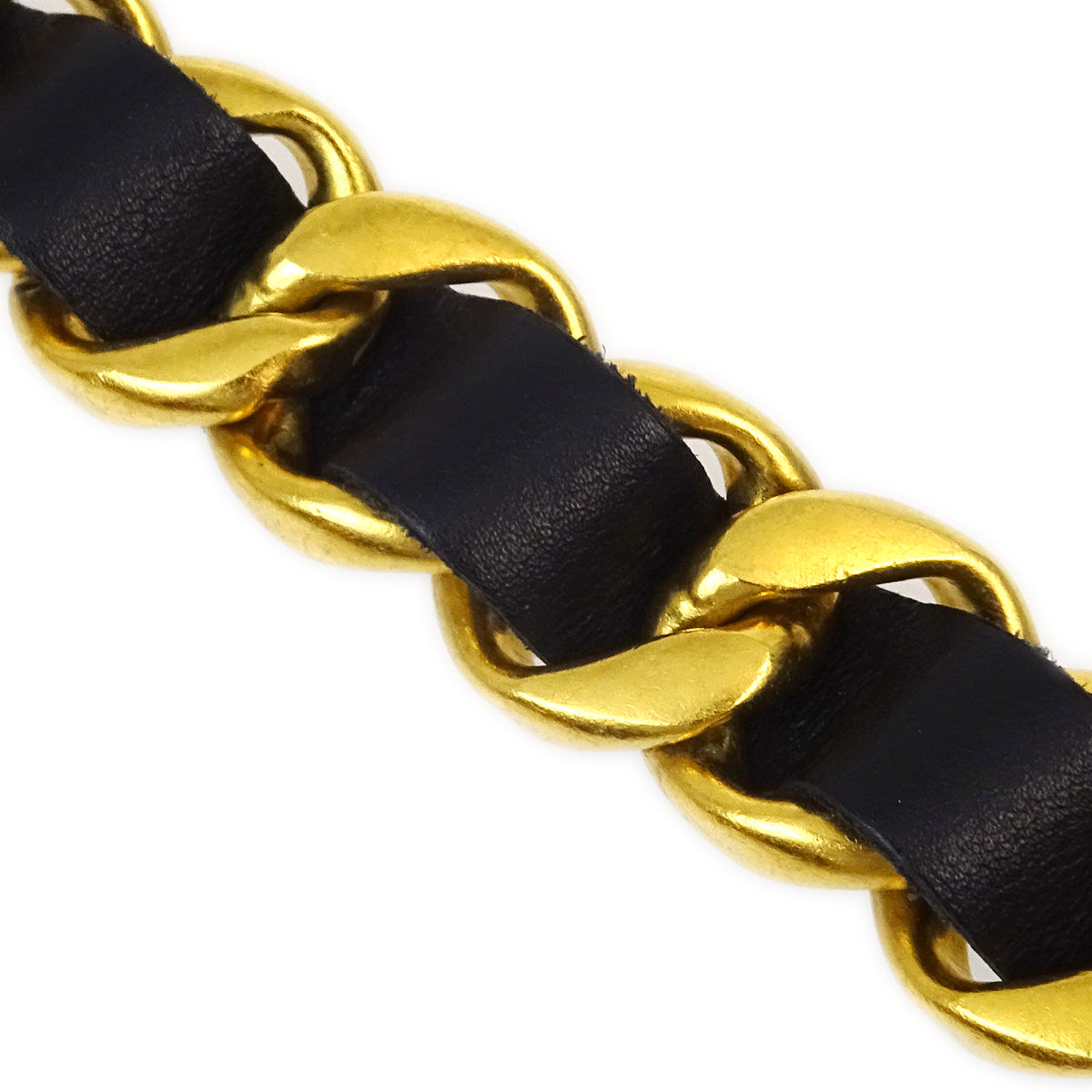 Luxury Chanel Buckle Chain Belt Black 95P