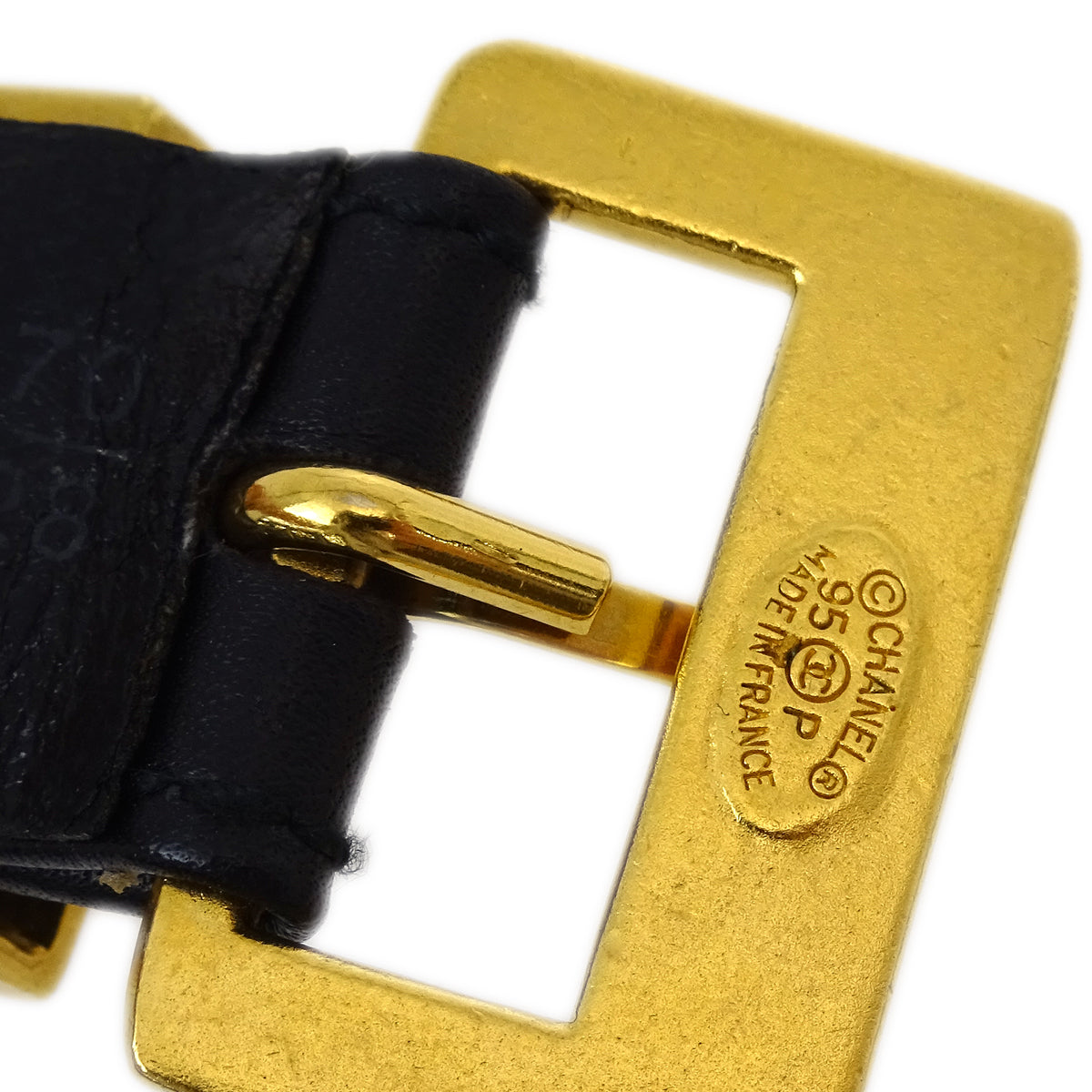 Luxury Chanel Buckle Chain Belt Black 95P