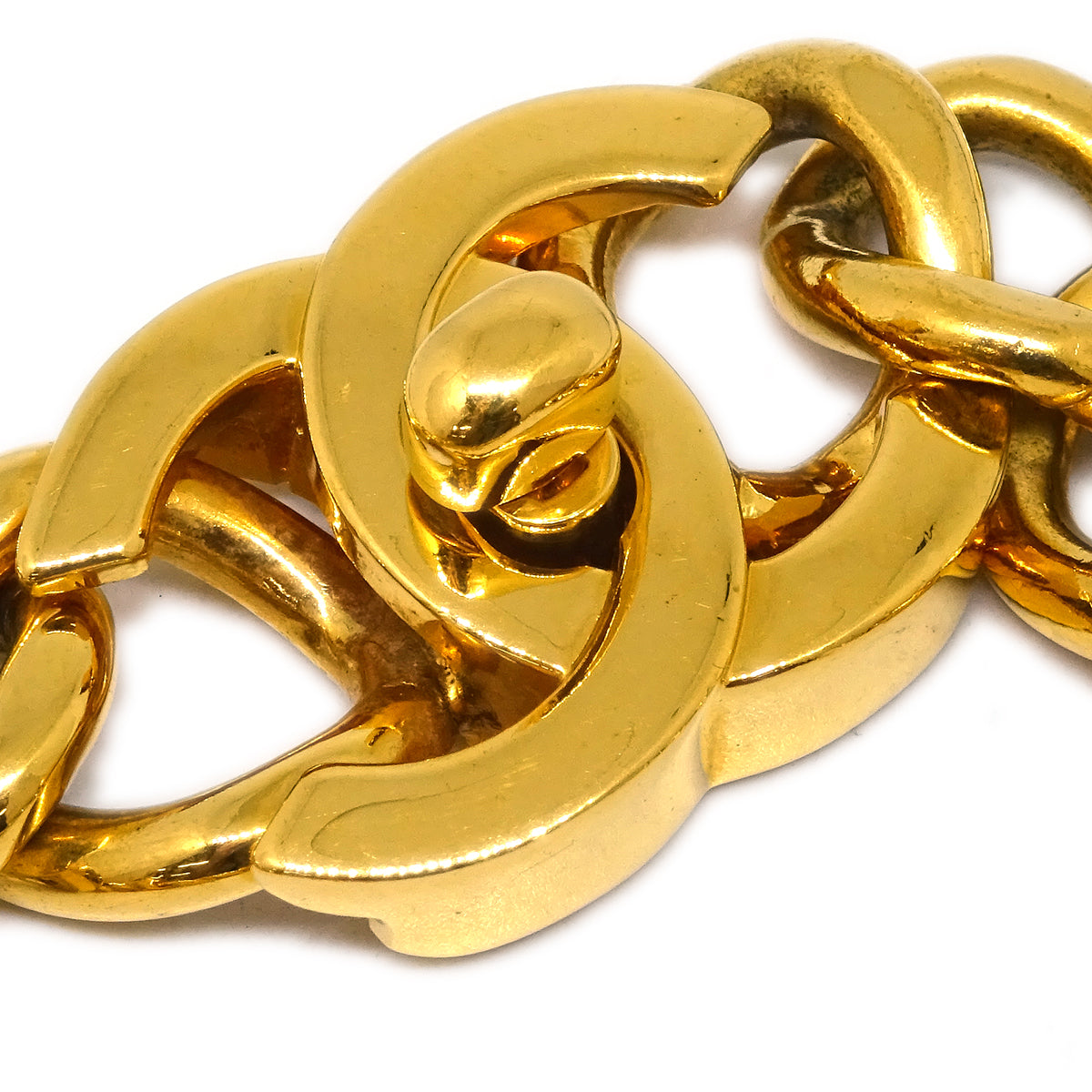 Luxury Chanel Turnlock Gold Chain Necklace 96P
