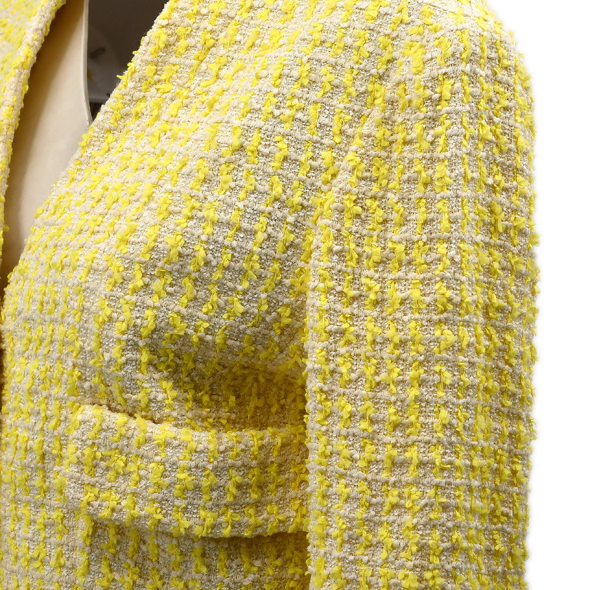 Luxury Chanel Setup Suit Jacket Skirt Yellow 95P #38