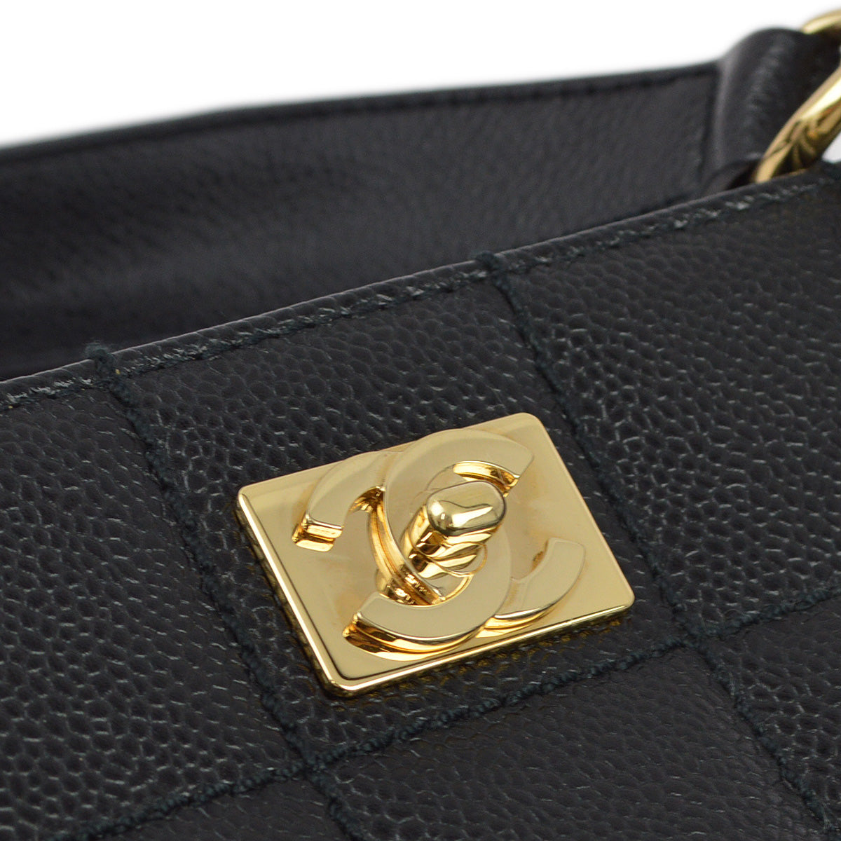 Luxury Chanel 2001-2003 Black Caviar Wild Stitch Choco Bar Chain Handbag