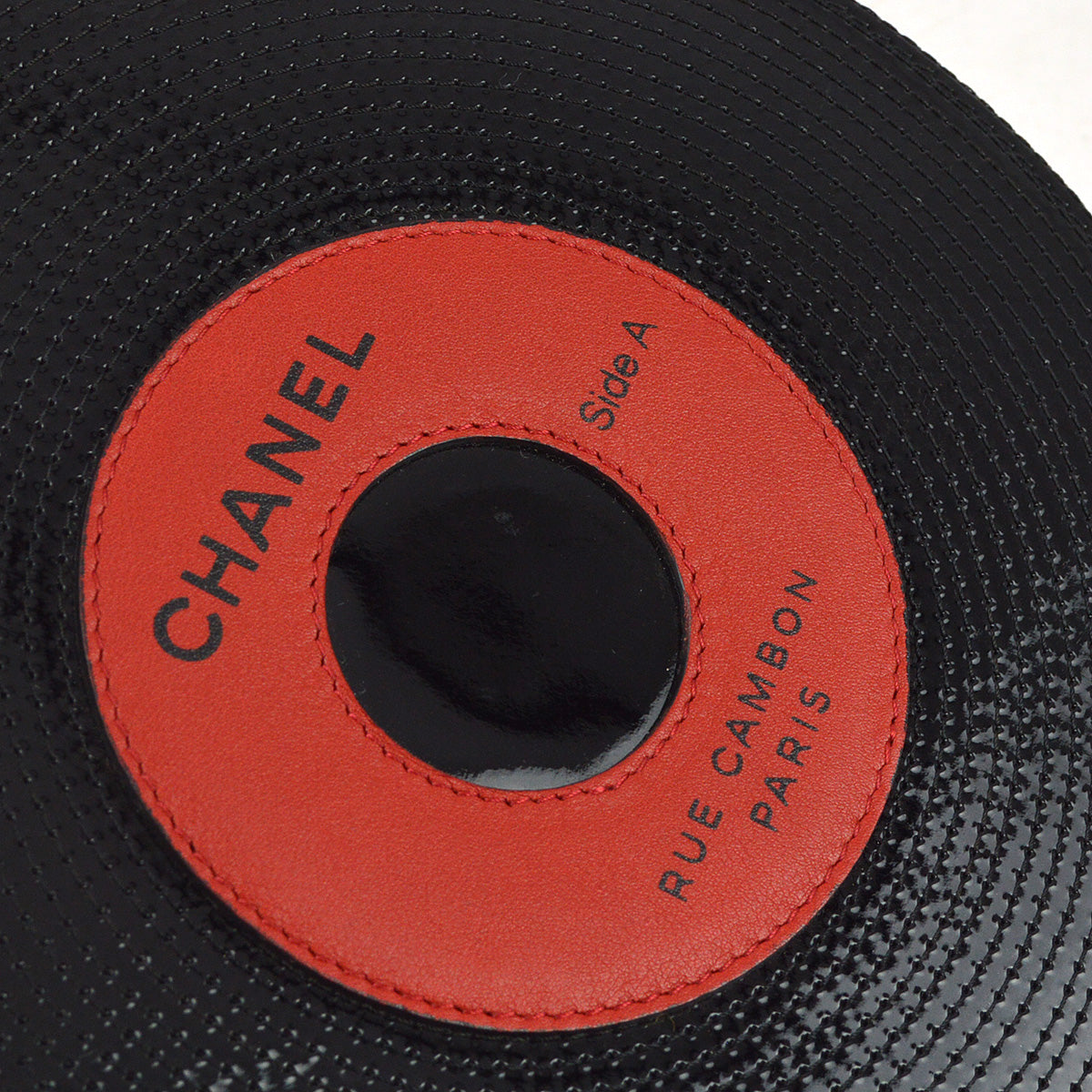 CHANEL Black Patent Leather Record Clutch Bag 173209