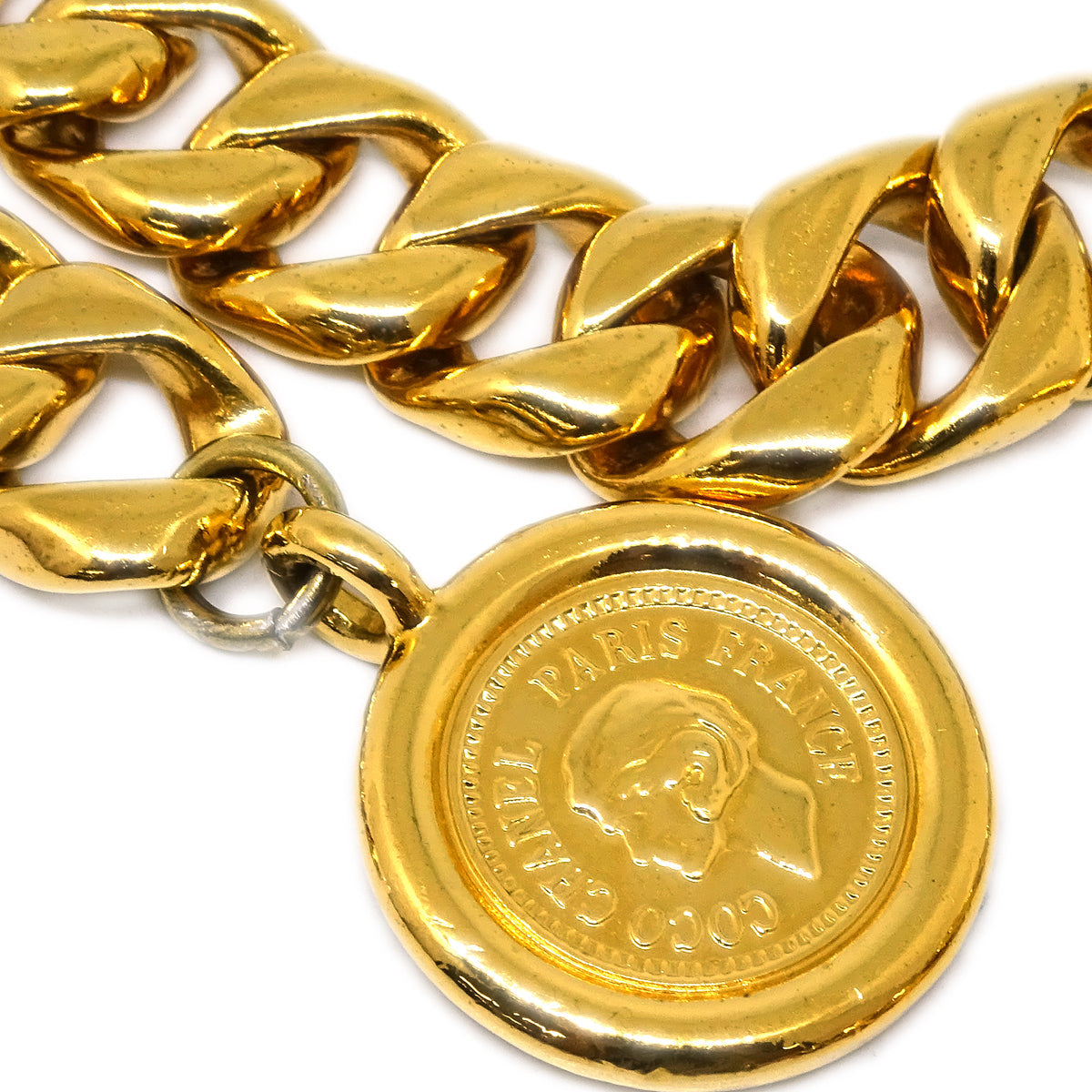 Luxury Chanel Medallion Chain Belt Gold Small New