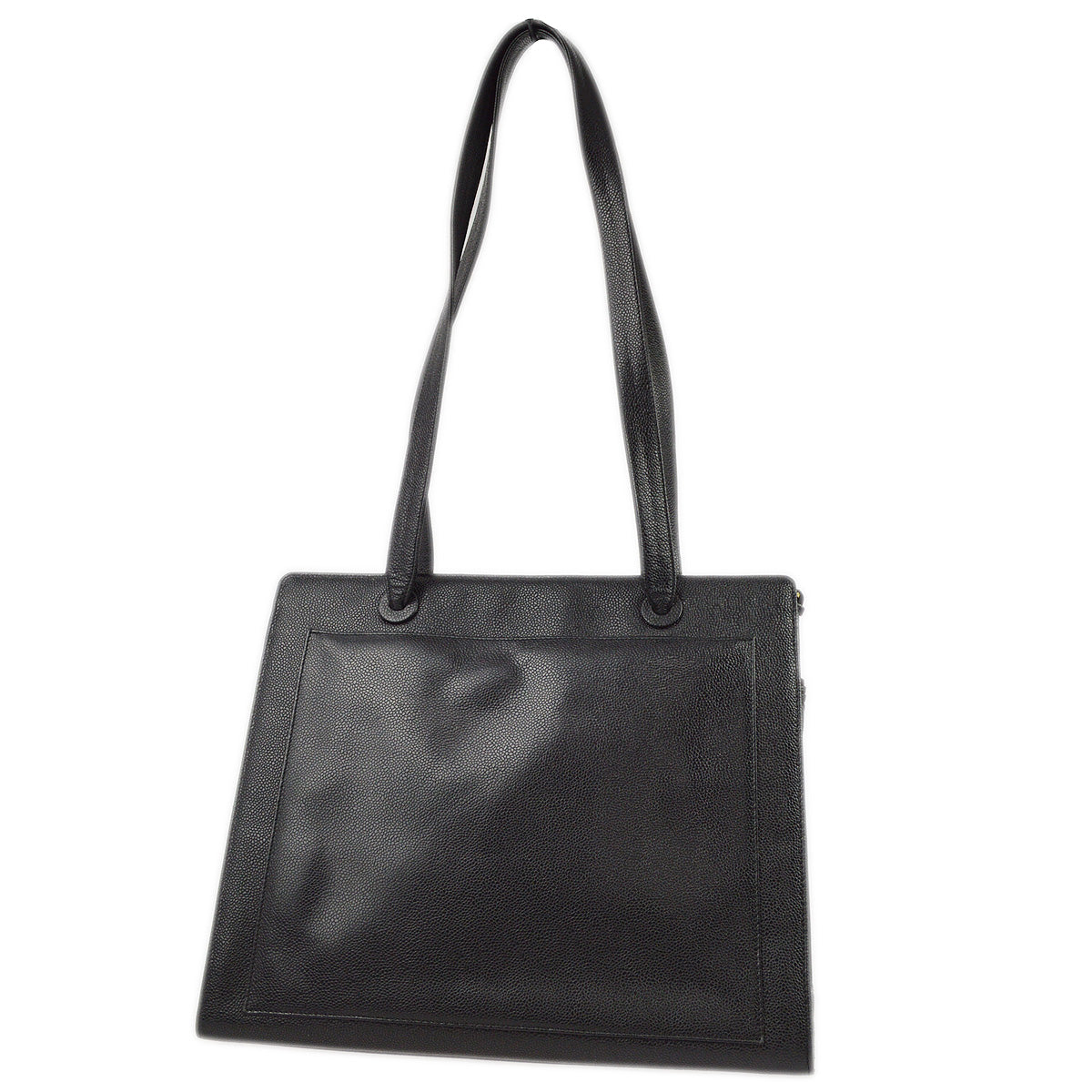 Luxury Chanel 1997-1999 Black Caviar Shoulder Tote Bag