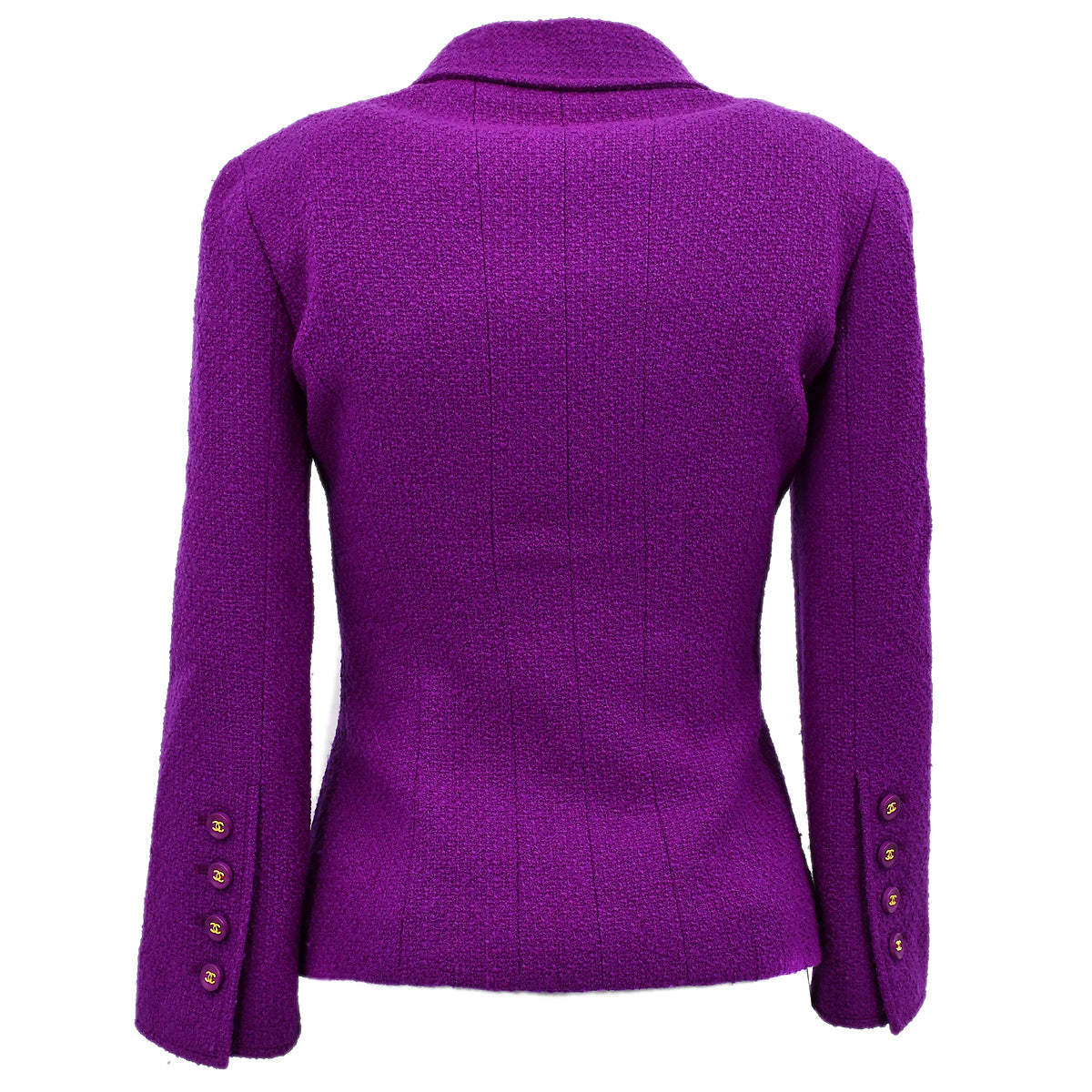 Luxury Chanel Single Breasted Jacket Purple 95A #36