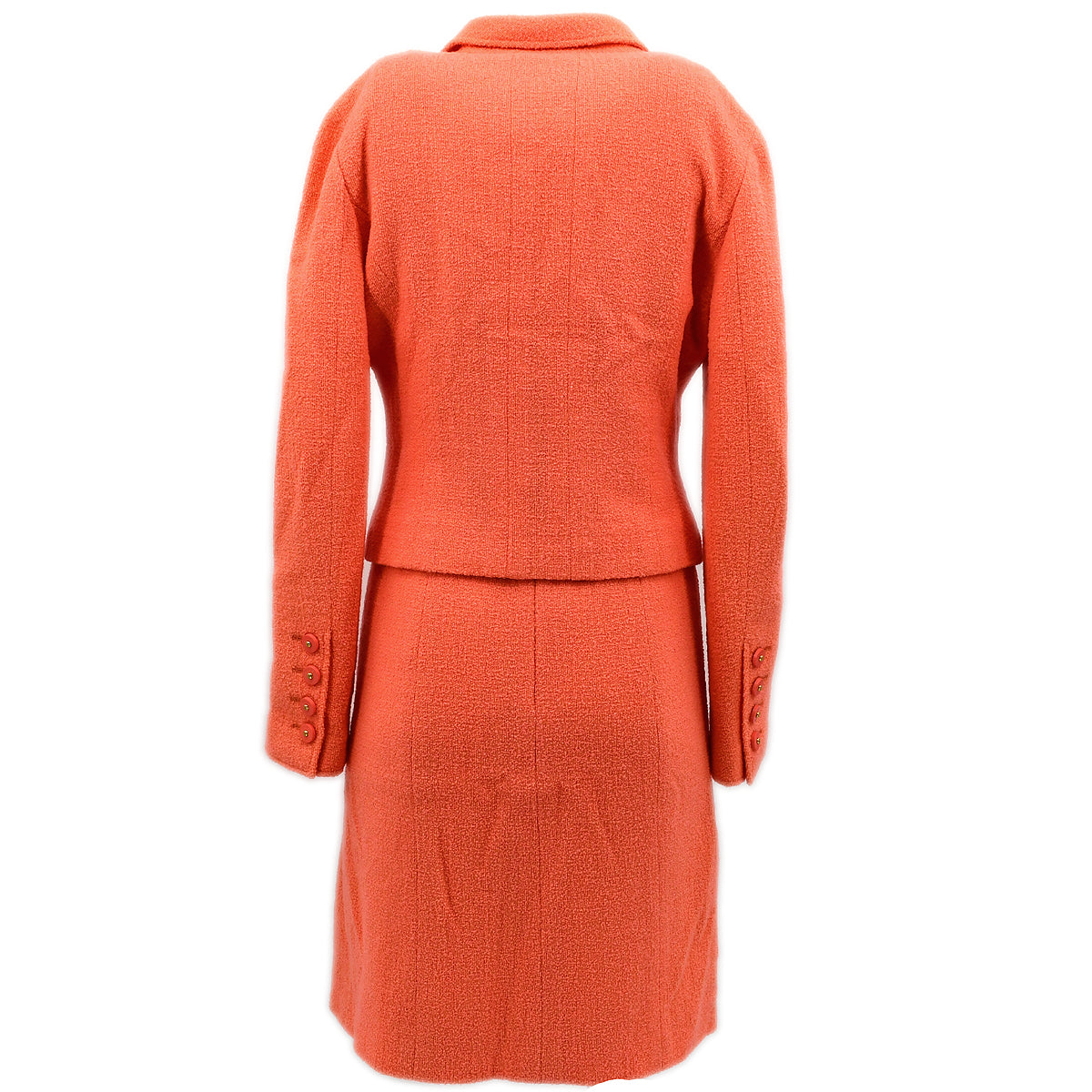 Luxury Chanel Setup Suit Jacket Dress Orange 97P #40