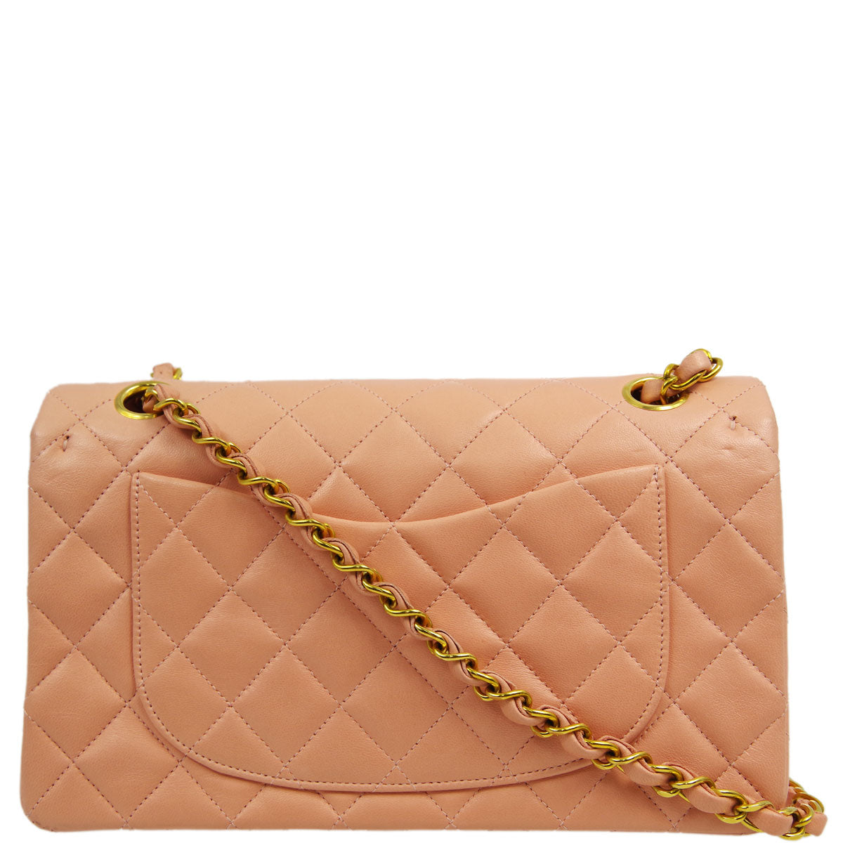 Luxury Chanel * 1994-1996 Pink Lambskin Small Classic Double Flap Shoulder Bag