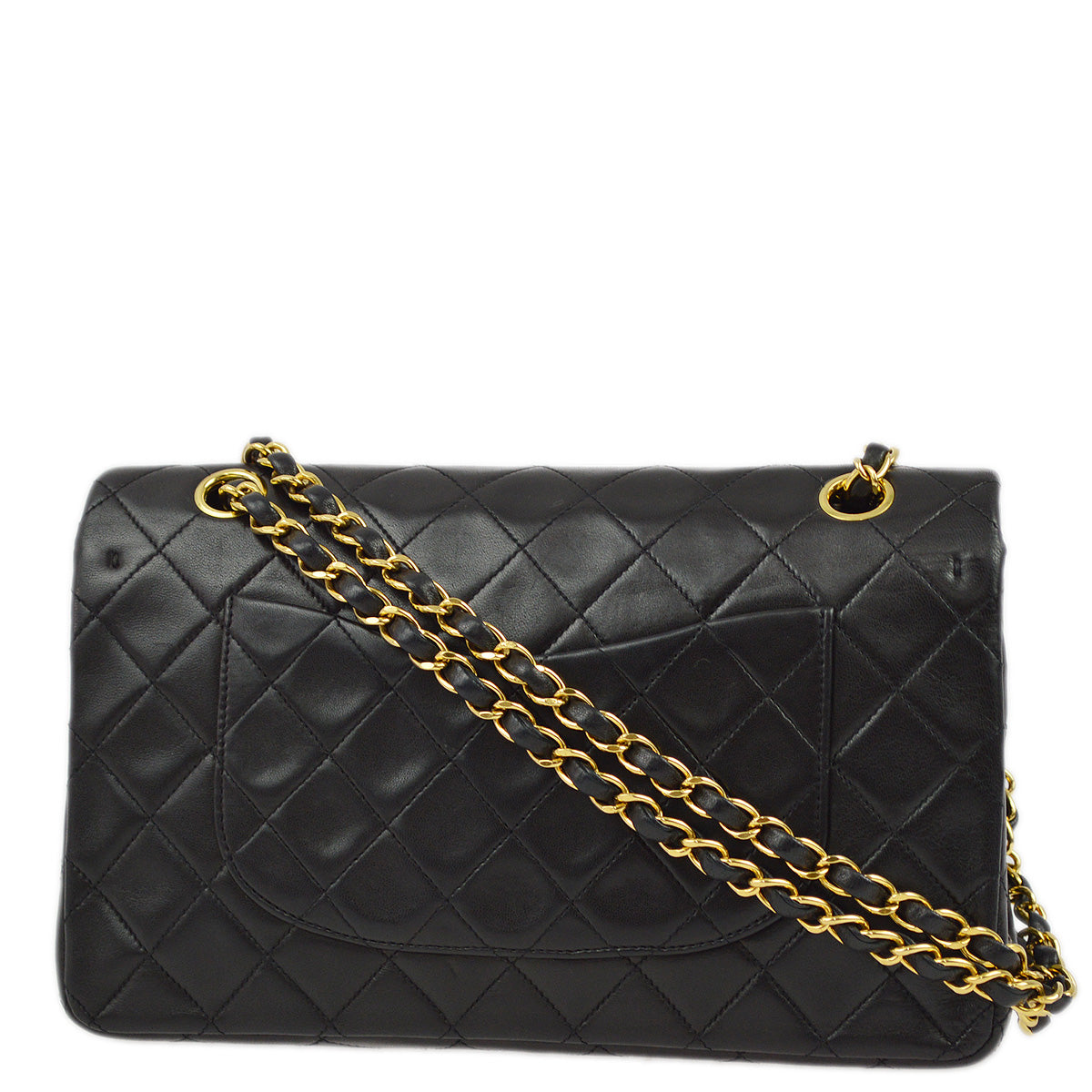 Luxury Chanel 1994-1996 Black Lambskin Medium Classic Double Flap Shoulder Bag