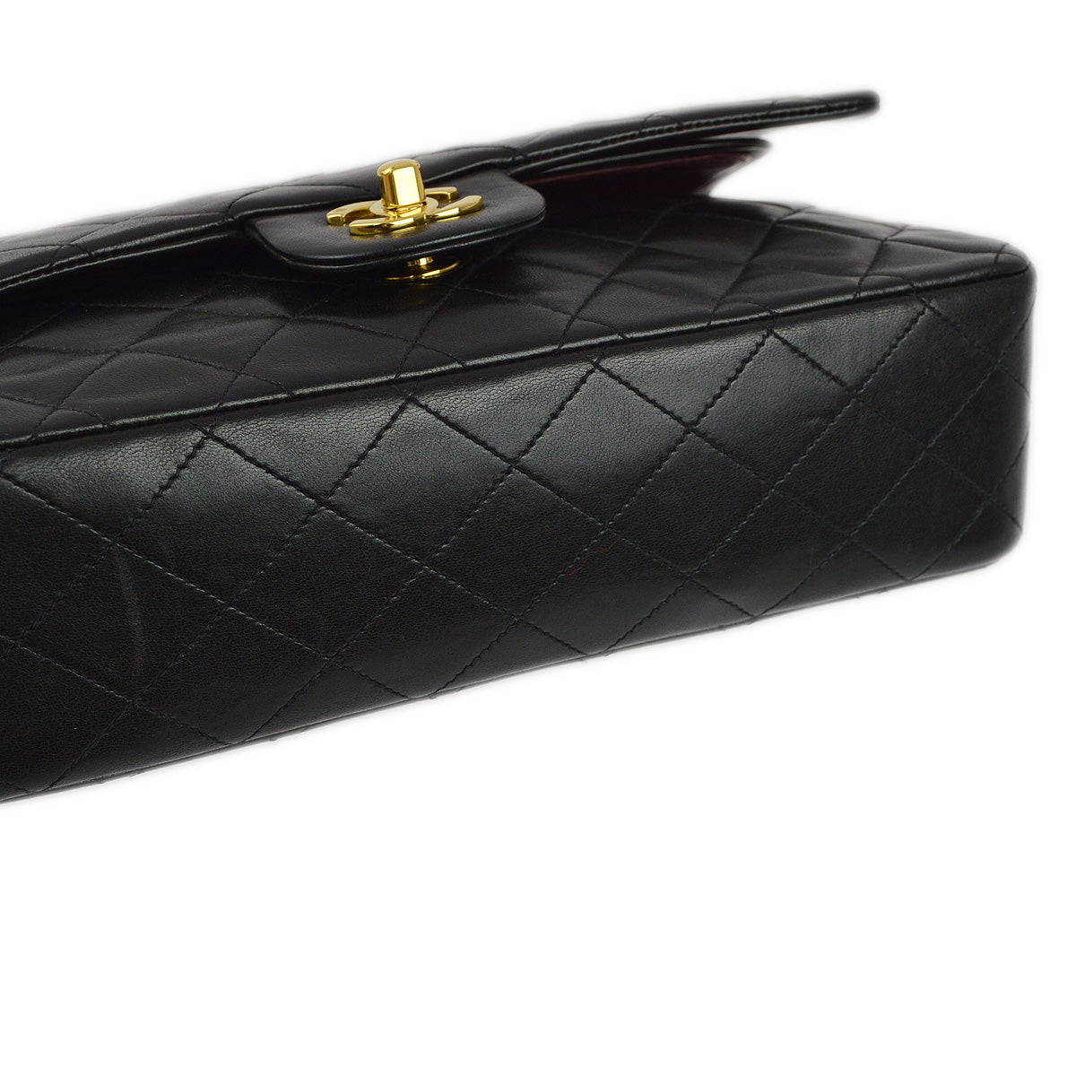 Luxury Chanel 1994-1996 Black Lambskin Medium Classic Double Flap Shoulder Bag