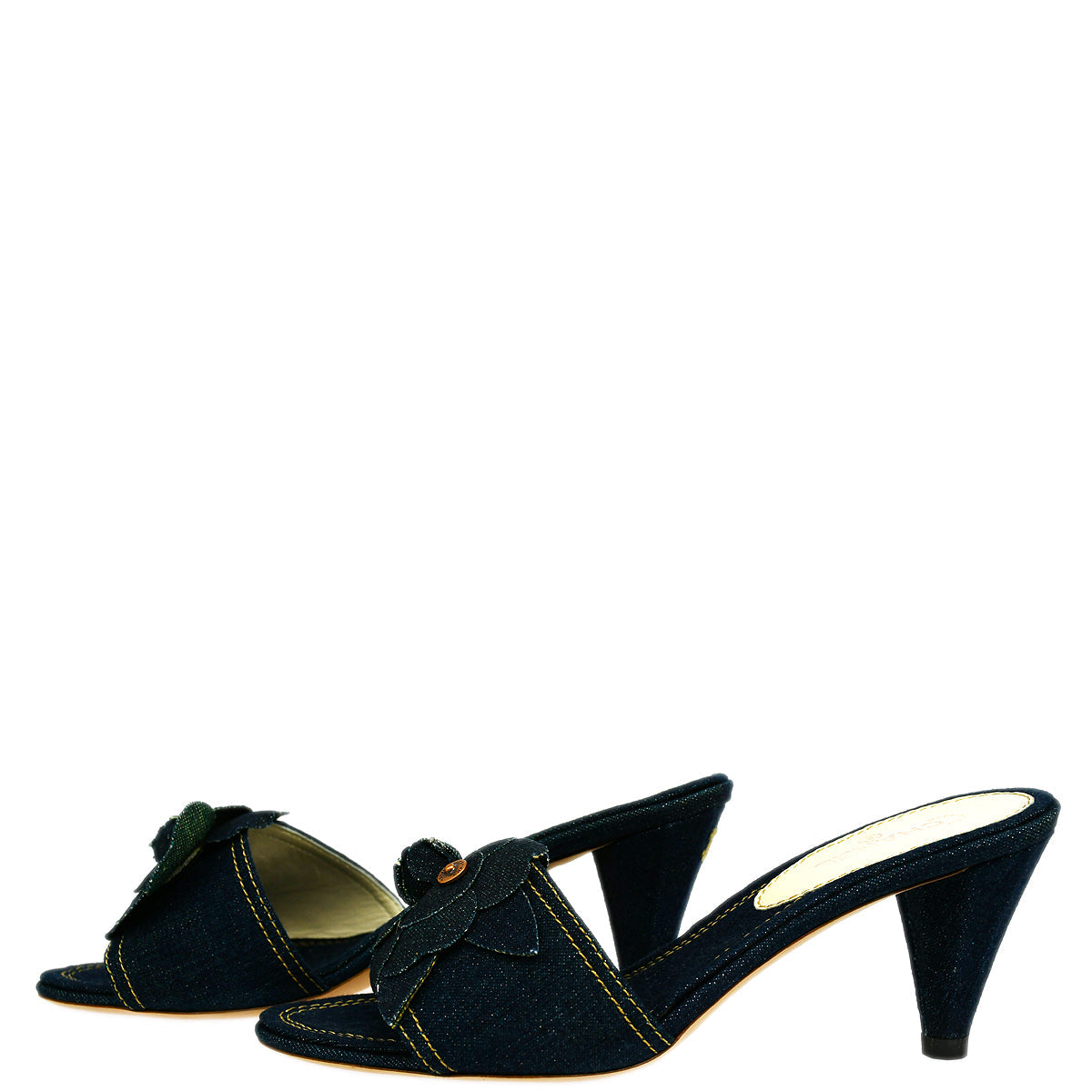 Luxury Chanel * Indigo Denim Shoes Sandals Mules #39