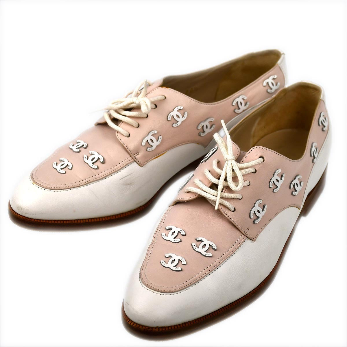 Luxury Chanel * Pink Oxford Shoes #36 1/2
