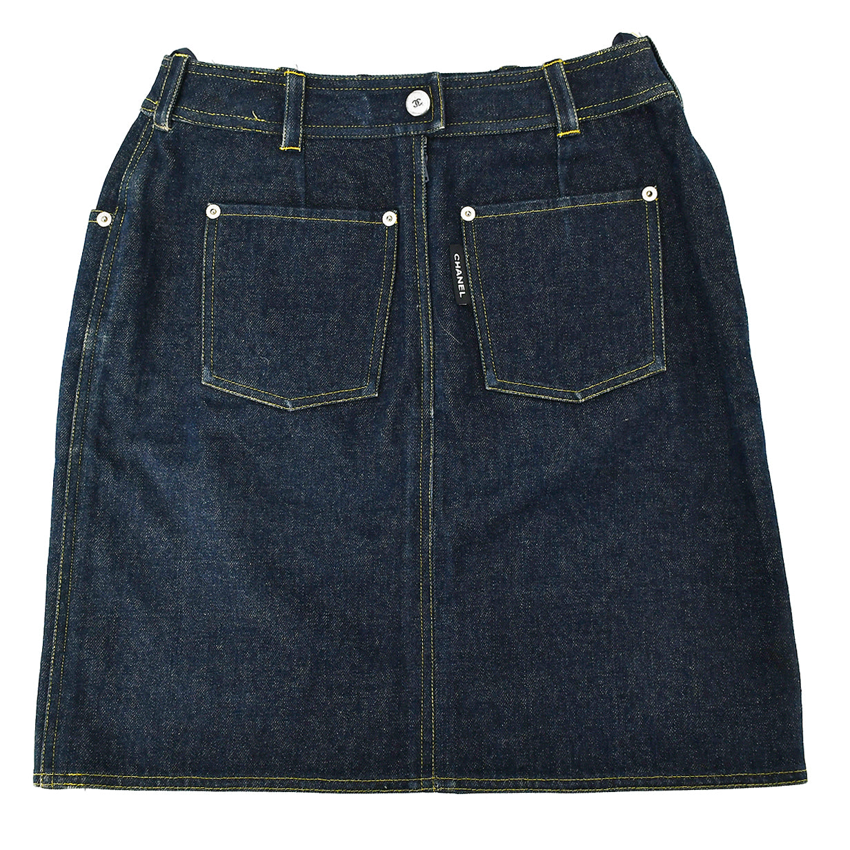 Luxury Chanel Denim Skirt Indigo #38