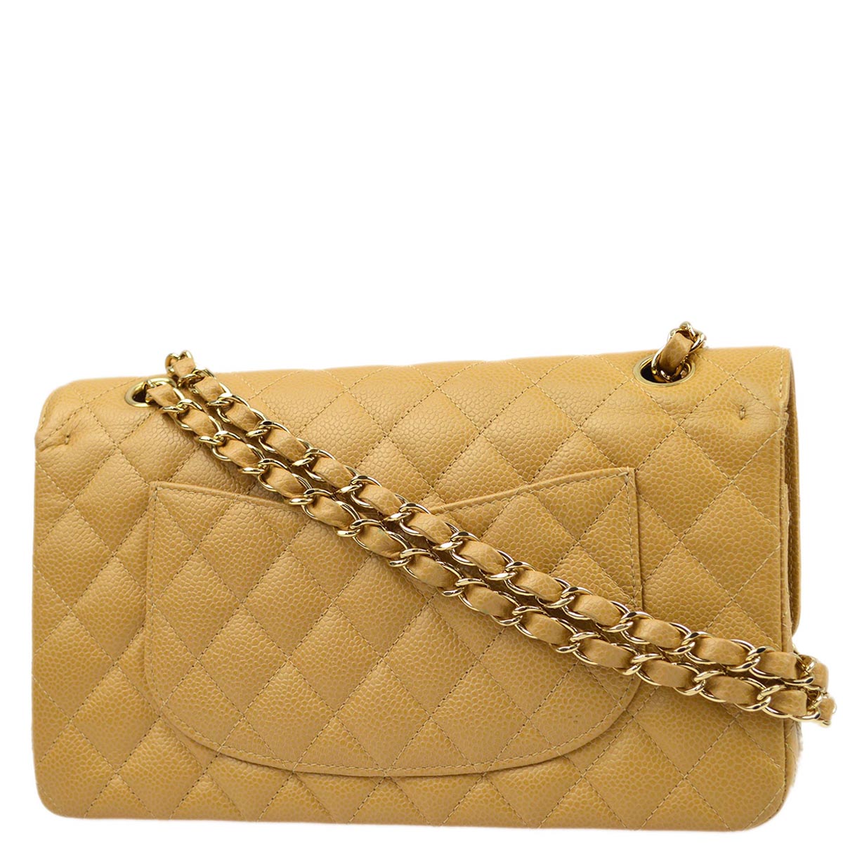 Luxury Chanel 2003-2004 Beige Caviar Medium Classic Double Flap Bag