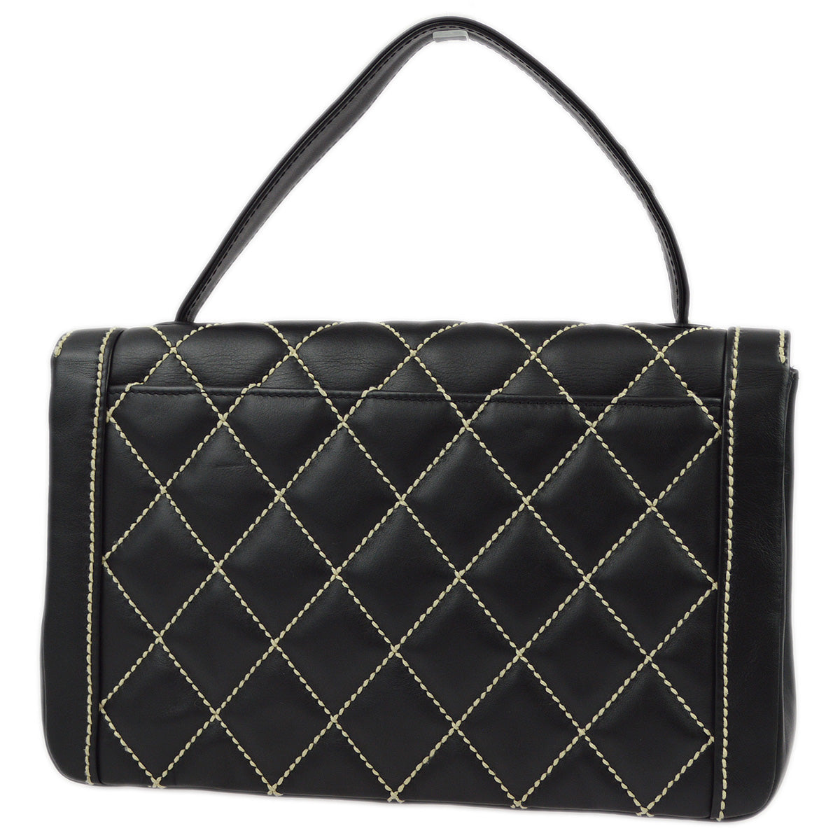 Luxury Chanel 2004-2005 Black Calfskin Wild Stitch Handbag