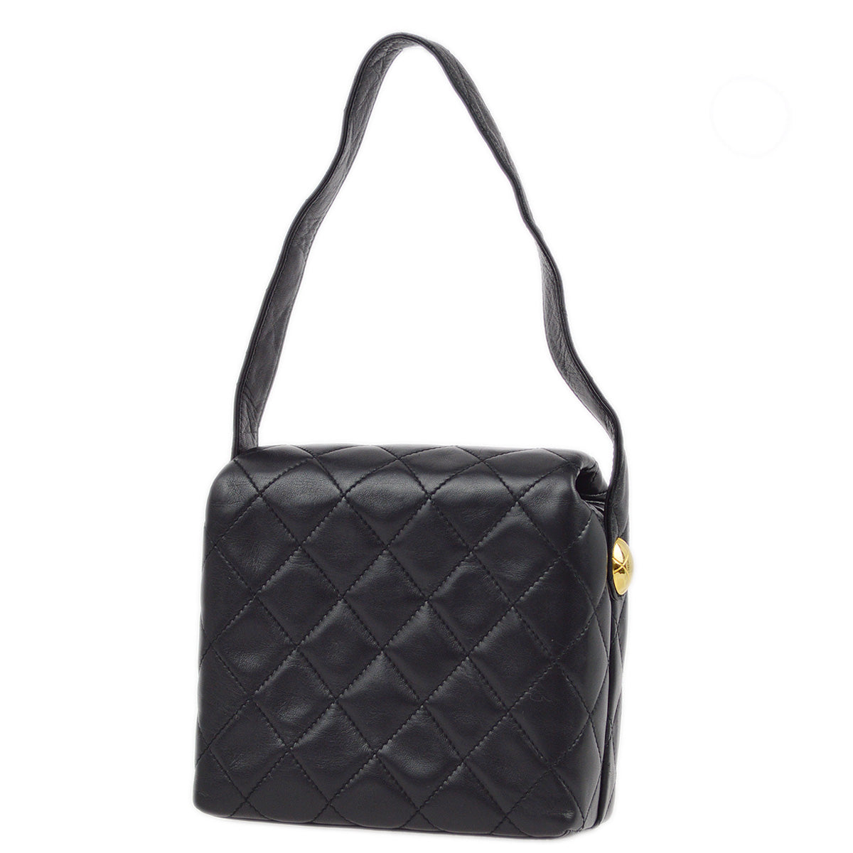 Luxury Chanel 1991-1994 Black Lambskin Straight Flap Handbag