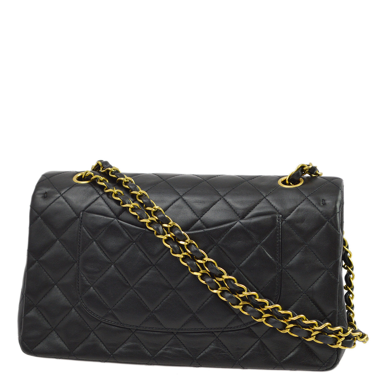 Luxury Chanel 1994-1996 Black Lambskin Medium Classic Double Flap Shoulder Bag
