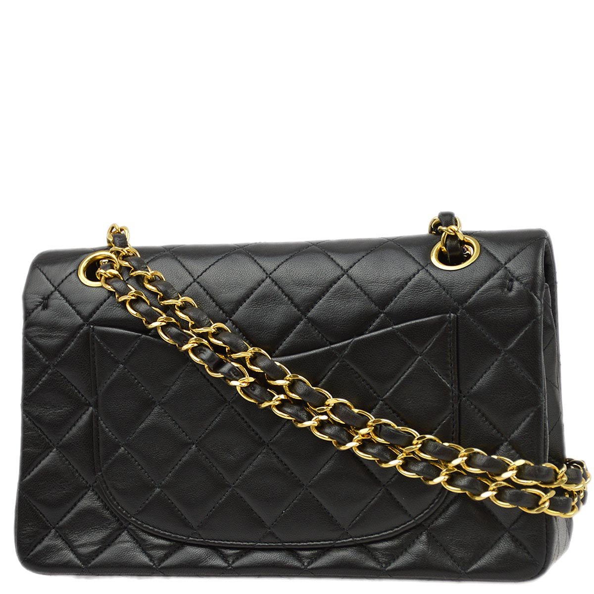 Luxury Chanel 1991-1994 Black Lambskin Small Classic Double Flap Shoulder Bag