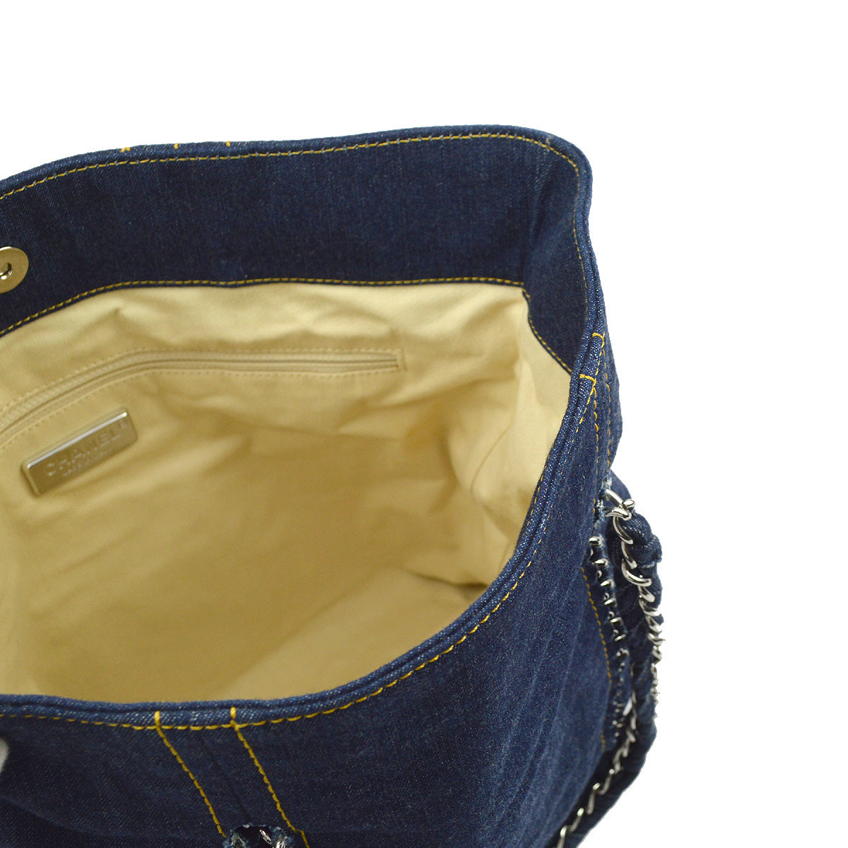 Luxury Chanel 2005-2006 Blue Denim Luxury Line Tote Handbag