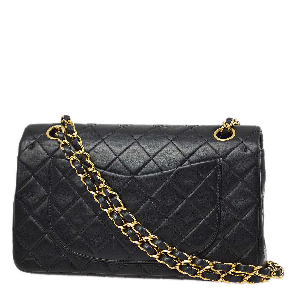 Luxury Chanel 1996-1997 Black Lambskin Small Classic Double Flap Shoulder Bag