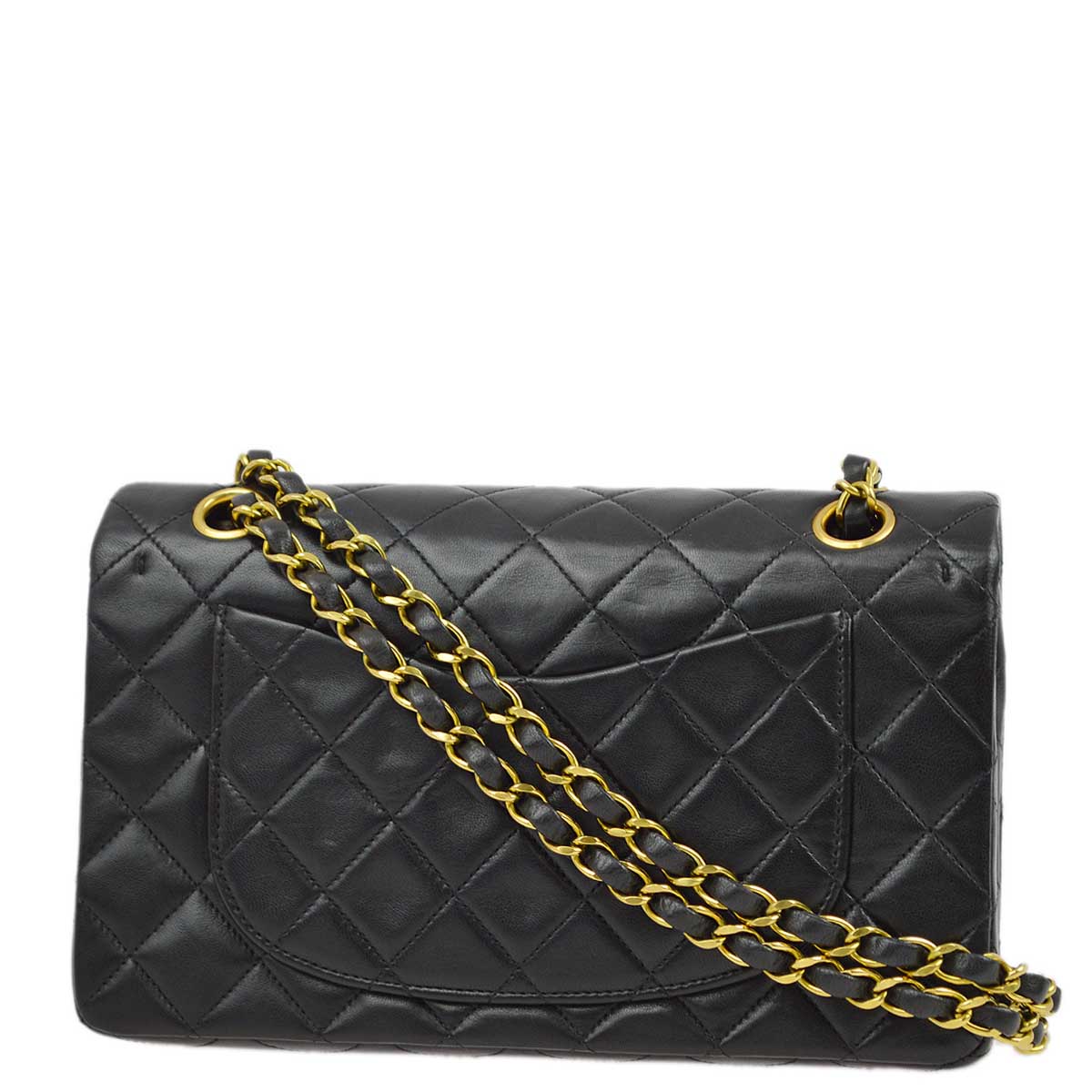 Luxury Chanel 1994-1996 Black Lambskin Small Classic Double Flap Shoulder Bag