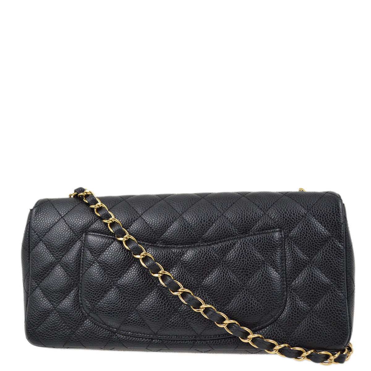 Luxury Chanel 2006-2008 Black Caviar East West Shoulder Bag