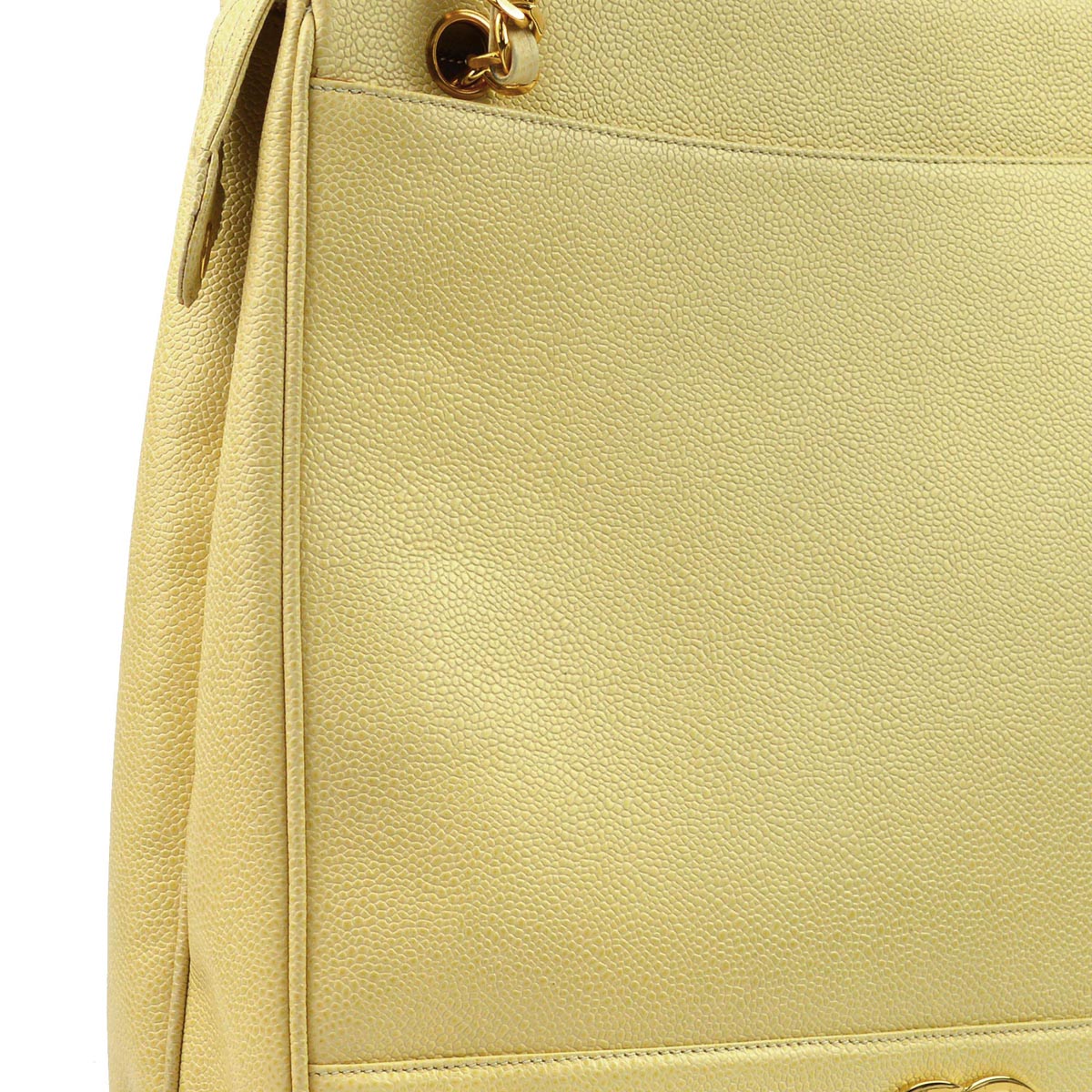 Luxury Chanel 1994-1996 Beige Caviar Triple CC Shoulder Tote Bag