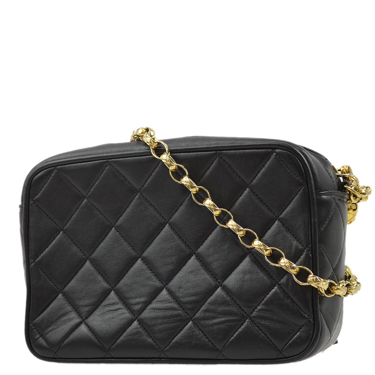 Luxury Chanel 1991-1994 Black Lambskin Camera Bag Mini