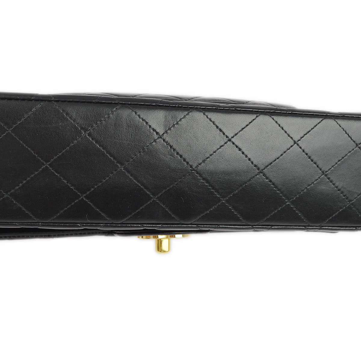 Luxury Chanel 2003-2004 Black Lambskin Medium Classic Double Flap Shoulder Bag