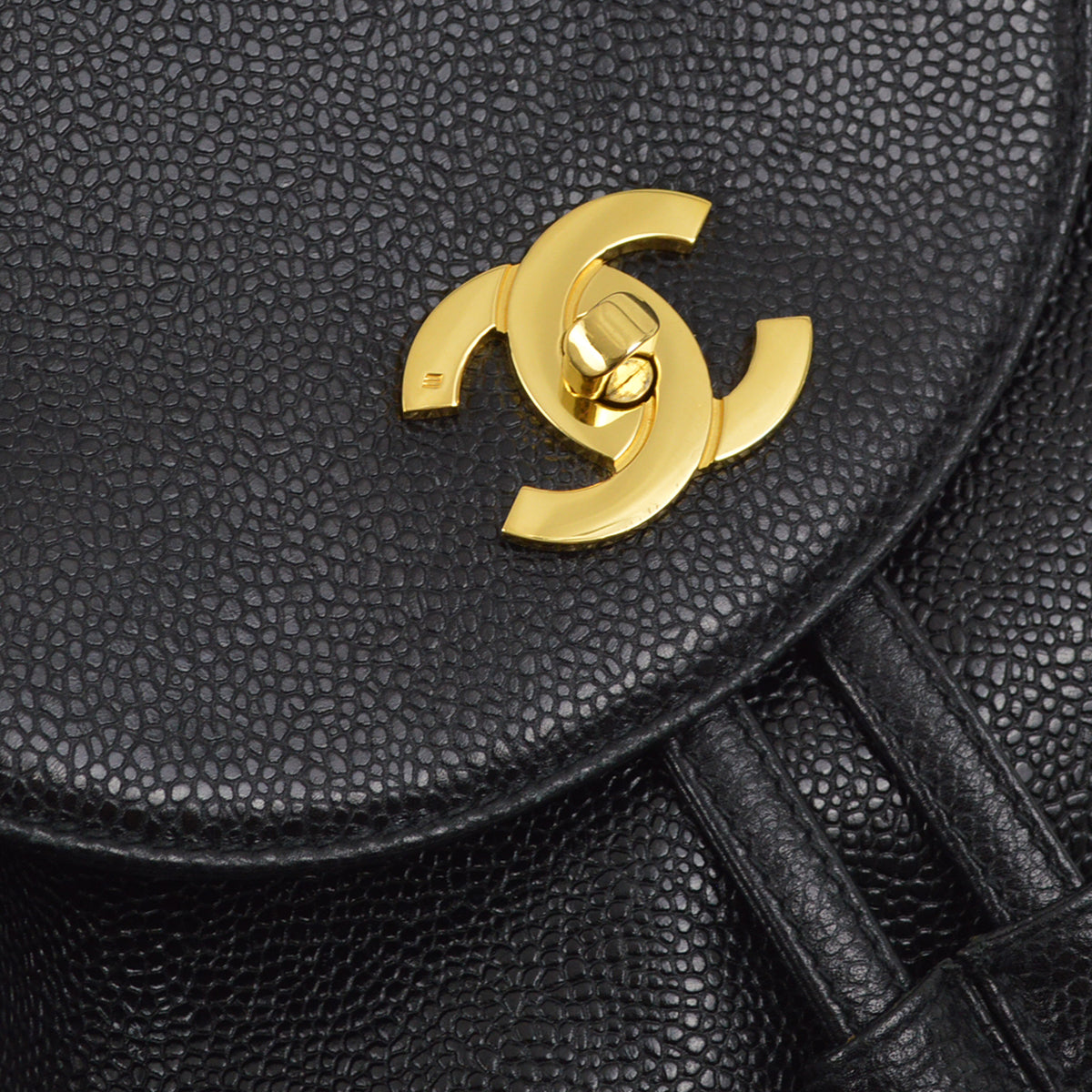 Luxury Chanel 1996-1997 Black Caviar Triple CC Backpack