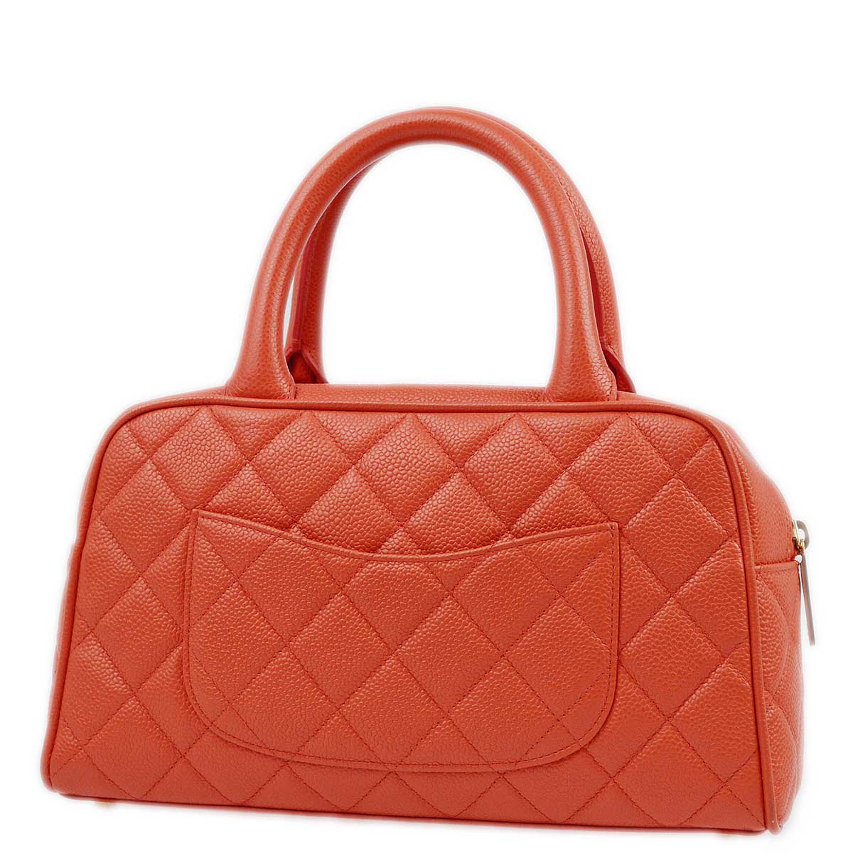 Luxury Chanel 2003-2004 Scarlet Caviar Bowling Bag 27