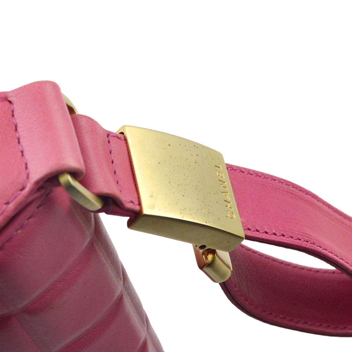 Luxury Chanel 2003-2004 Pink Lambskin Choco Bar Shoulder Bag