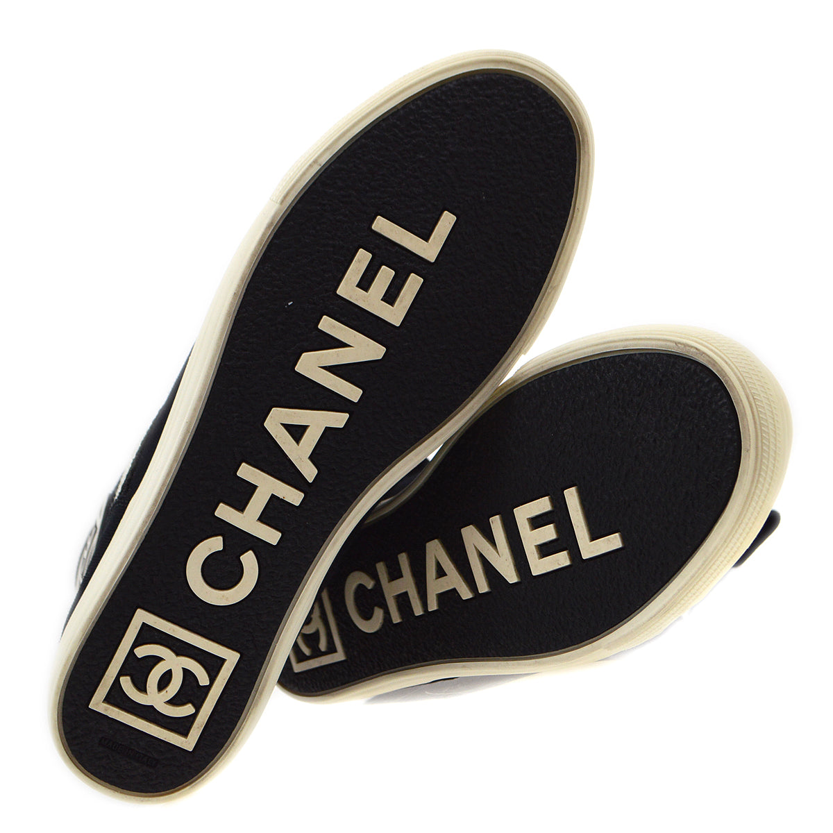 Luxury Chanel Black Sport Line High Cut Shoes Sneakers #37