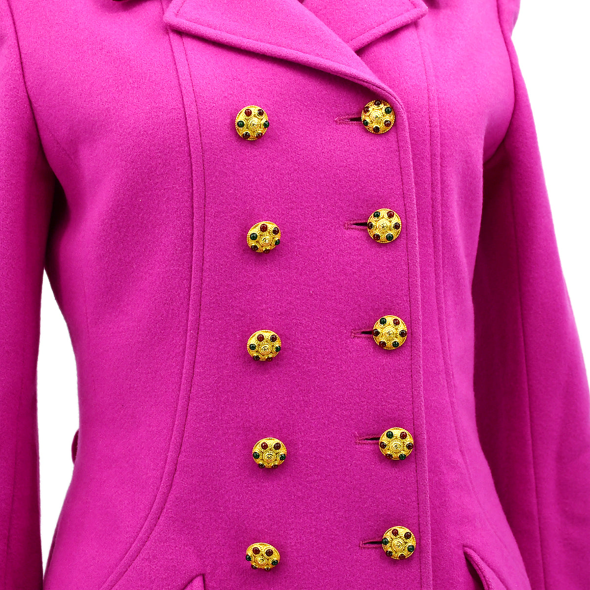 Luxury Chanel Gripoix Coat Pink 96A #38
