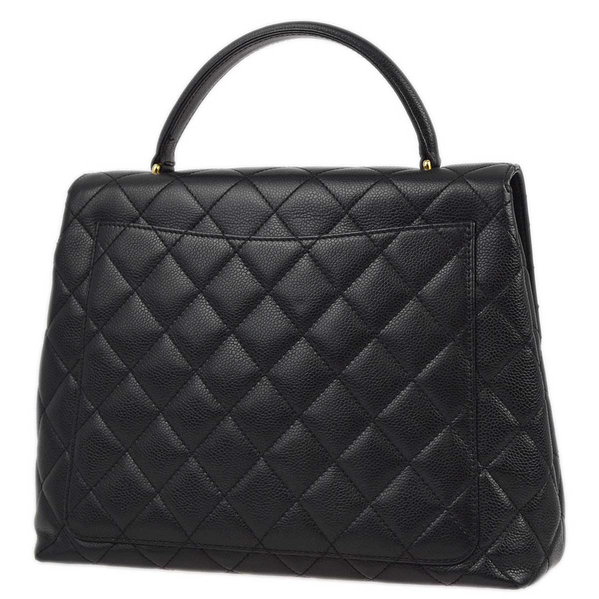 Luxury Chanel 2001-2003 Black Caviar Kelly Handbag