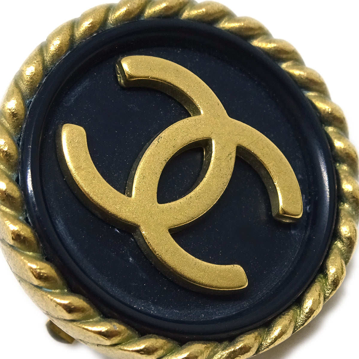 Luxury Chanel Black Button Earrings Clip-On 94A