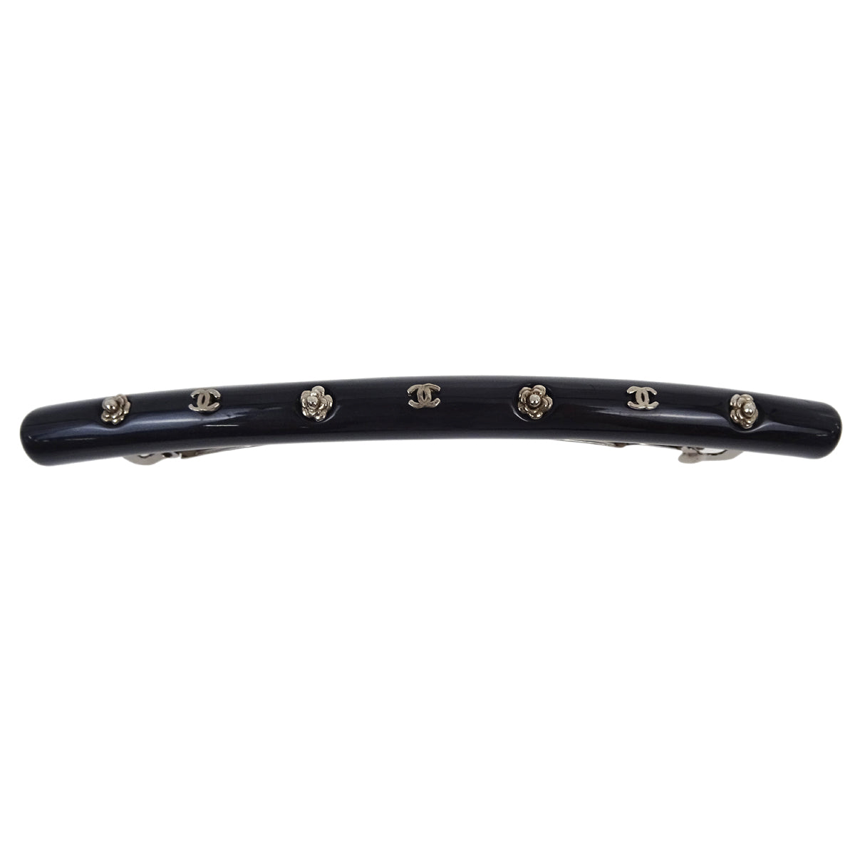 Luxury Chanel Hair Clip Hairpin Barrette Black 02A