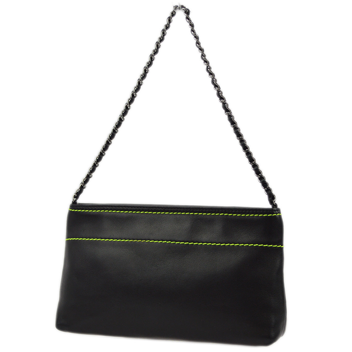 Luxury Chanel 2004-2005 Black Lambskin Chain Handbag