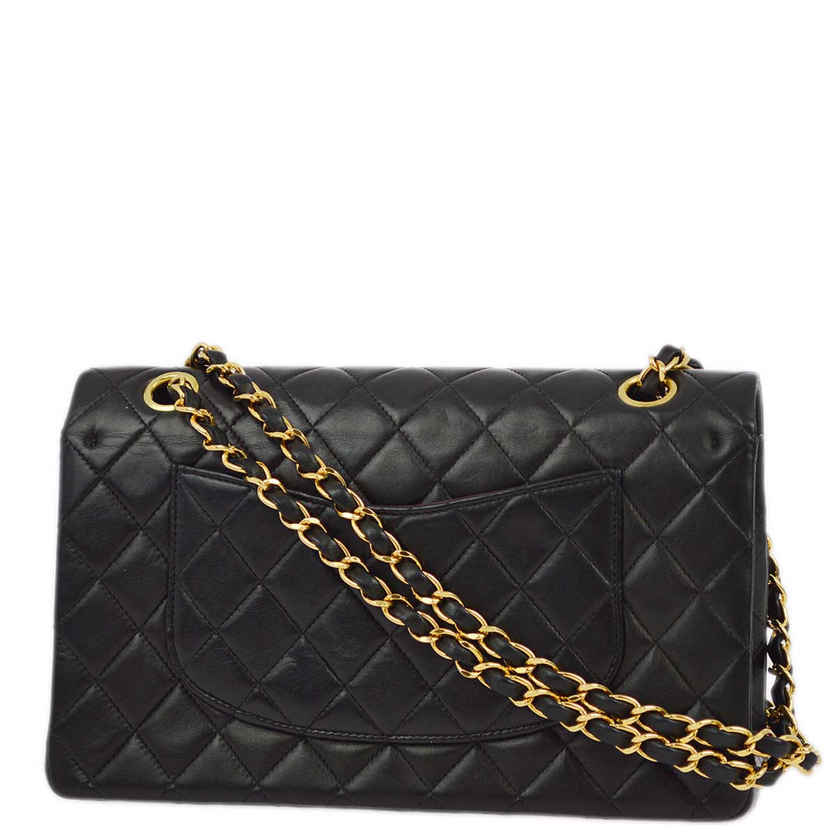 Luxury Chanel 1997-1999 Black Lambskin Medium Classic Double Flap Shoulder Bag