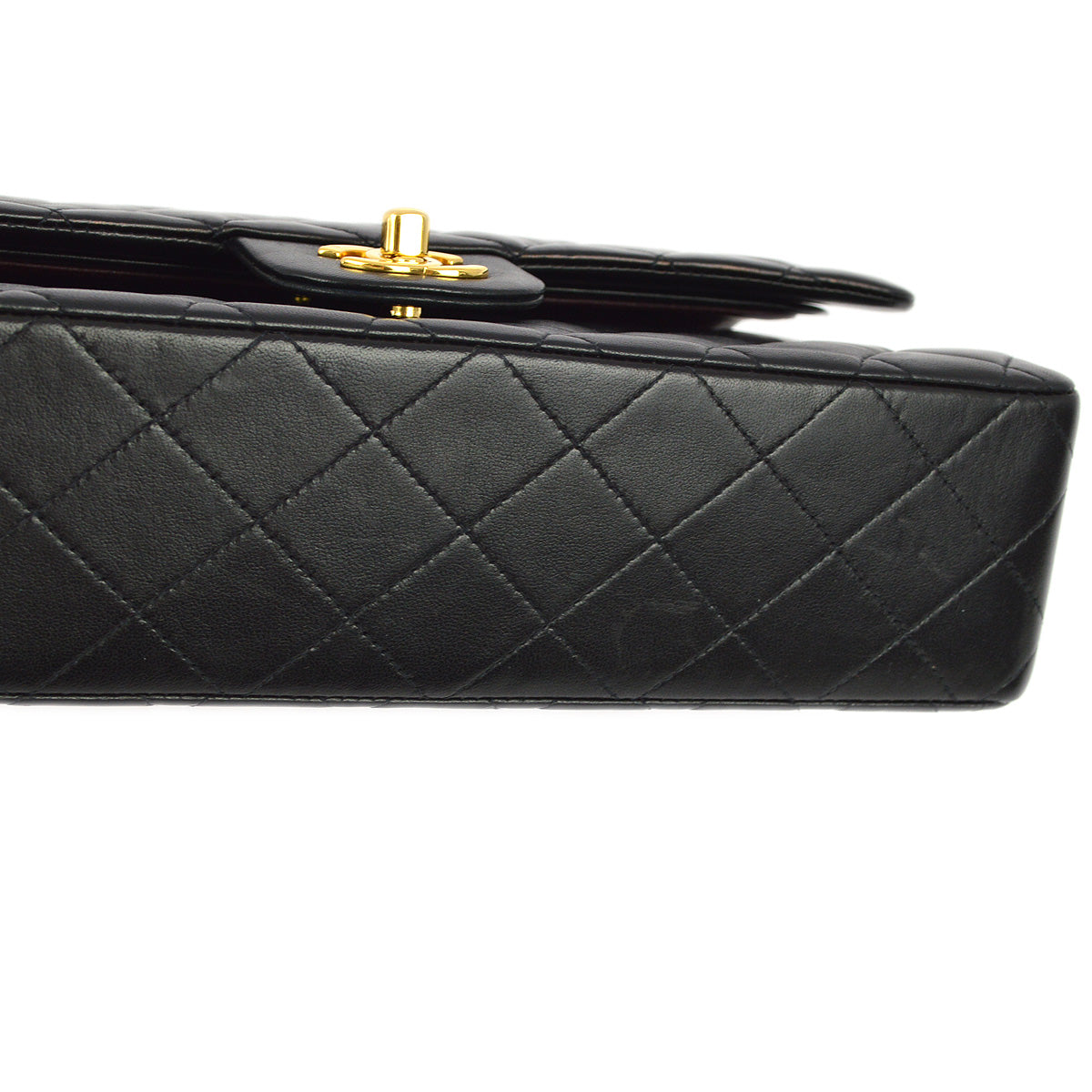 Luxury Chanel 1997-1999 Black Lambskin Medium Classic Double Flap Shoulder Bag
