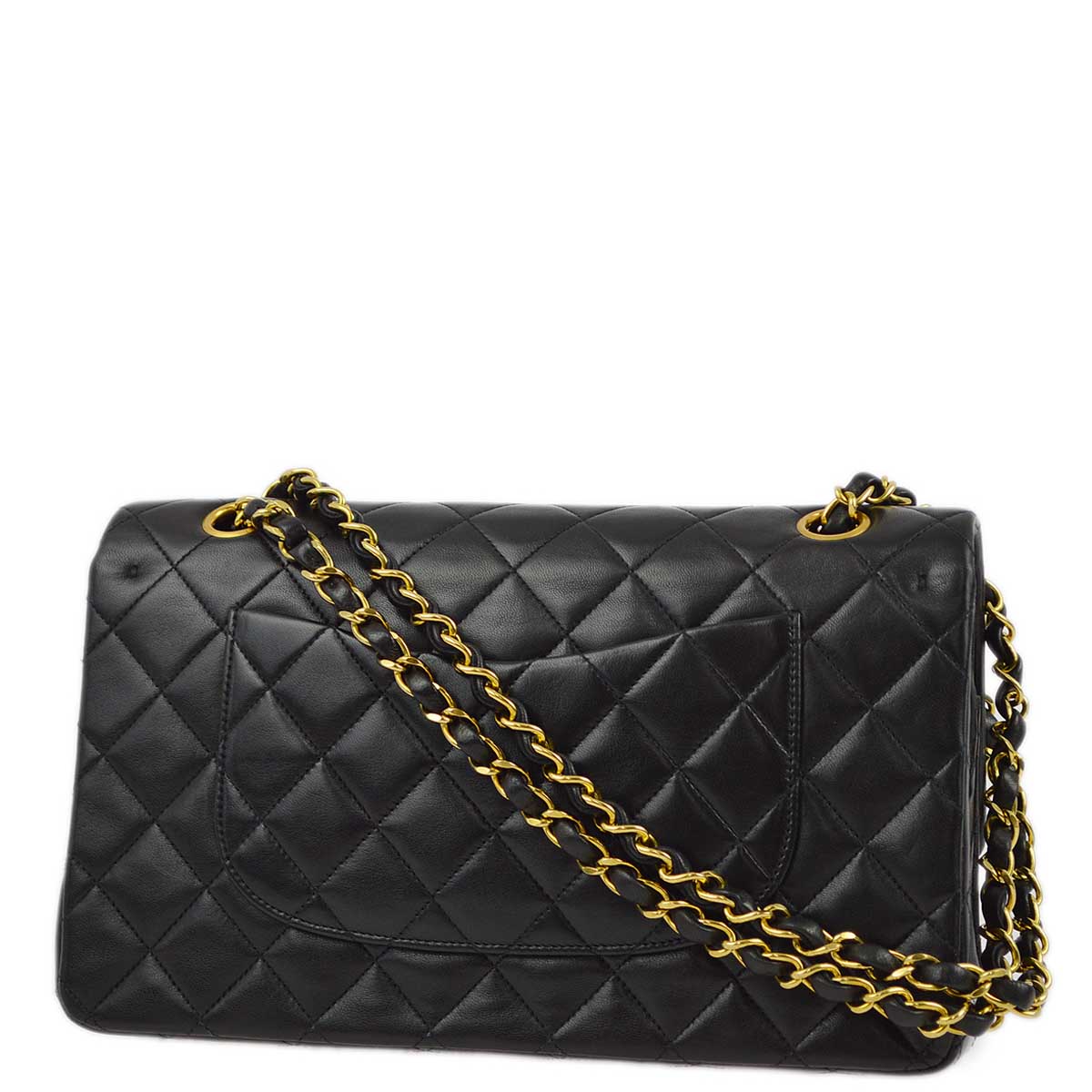 Luxury Chanel 1994-1996 Black Lambskin Medium Classic Double Flap Shoulder Bag