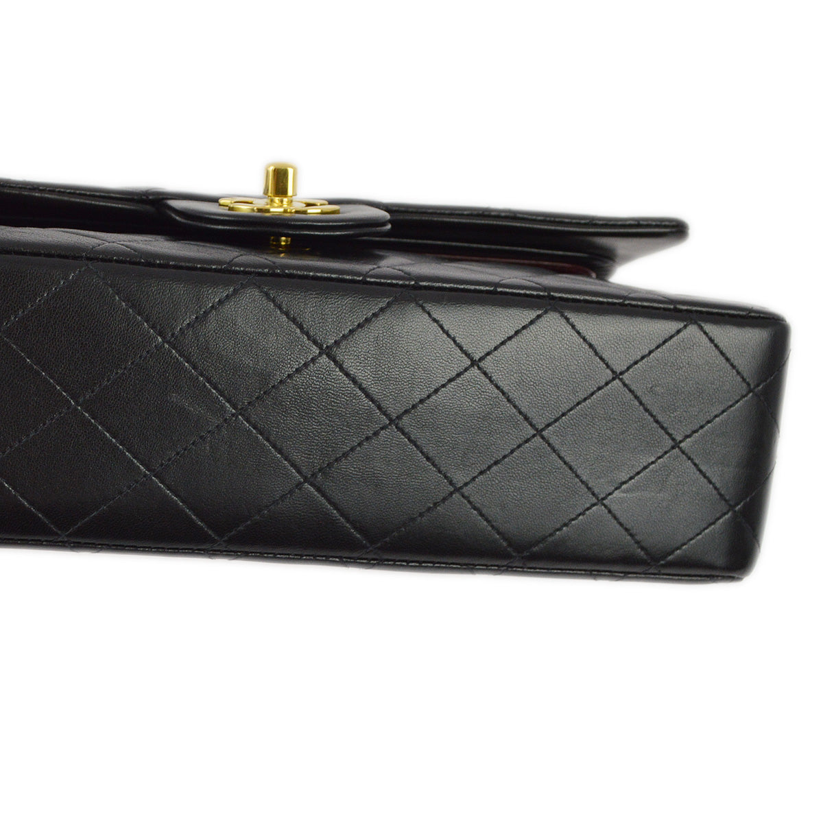 Luxury Chanel 1994-1996 Black Lambskin Medium Classic Double Flap Shoulder Bag