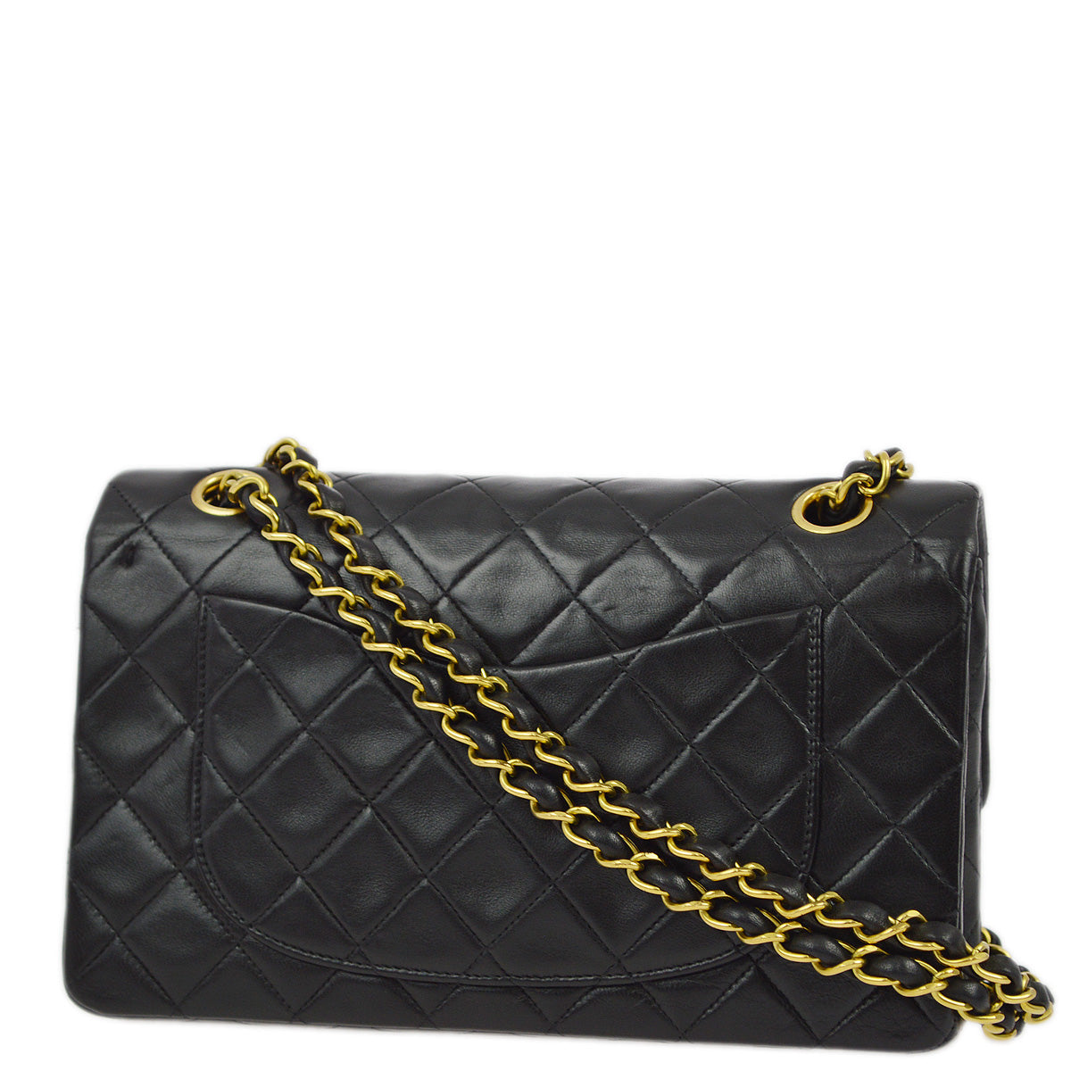 Luxury Chanel 1994-1996 Black Lambskin Small Classic Double Flap Shoulder Bag