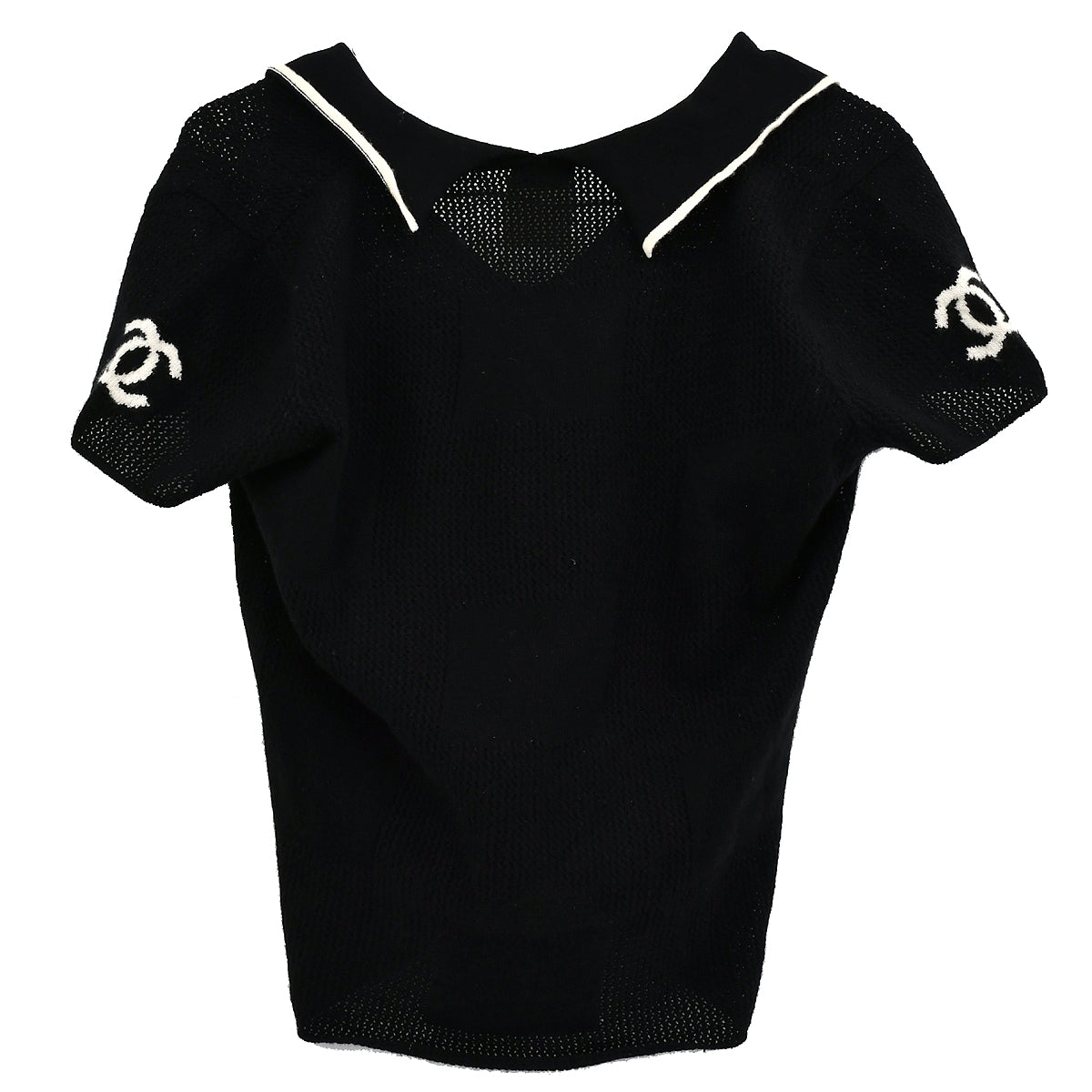 Luxury Chanel Short Sleeve Sweater Black 01C #40