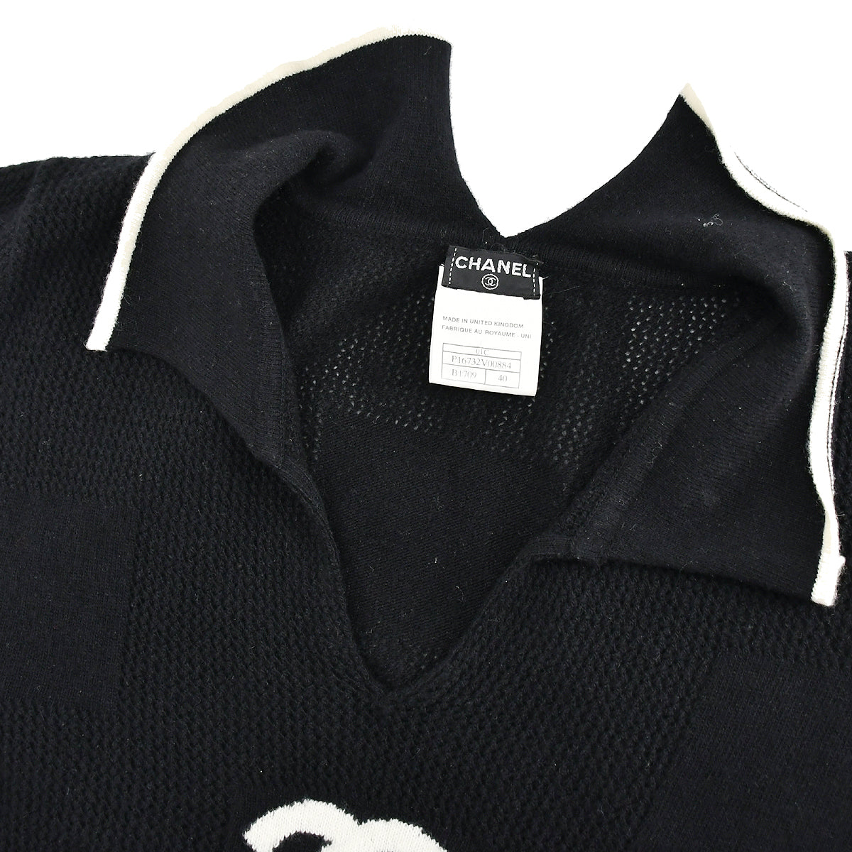 Luxury Chanel Short Sleeve Sweater Black 01C #40