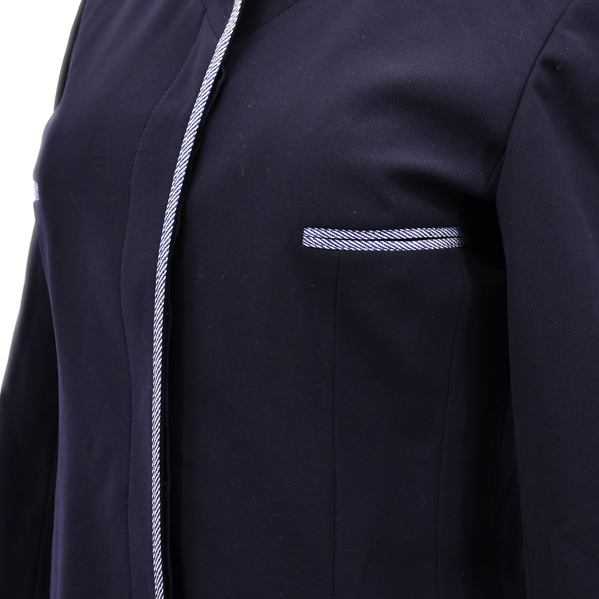Luxury Chanel Single Breasted Jacket Navy 96P #34